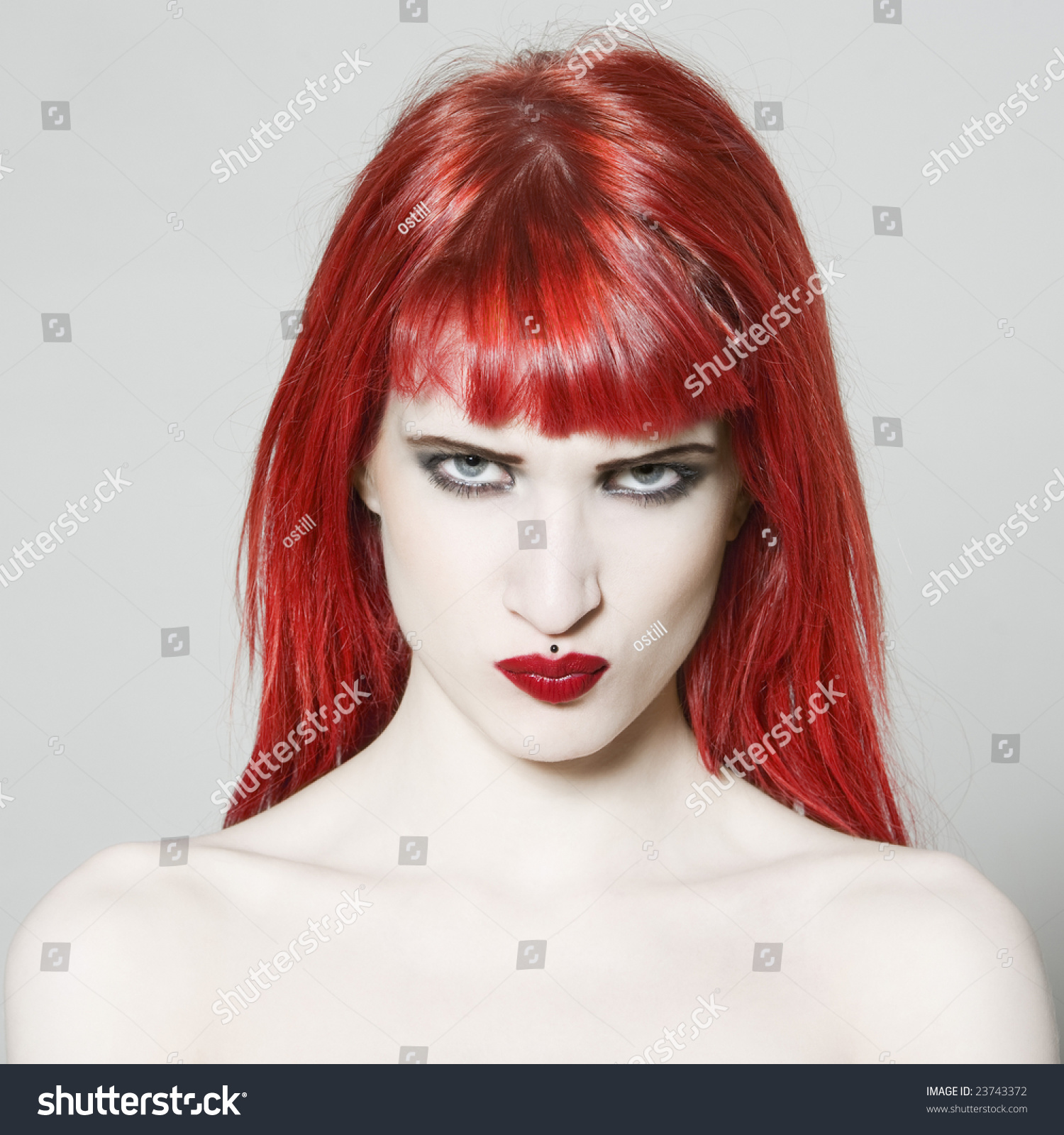 Funny Sexy Expressive Redhead Girl Wearing Stock Photo 23743372 ...