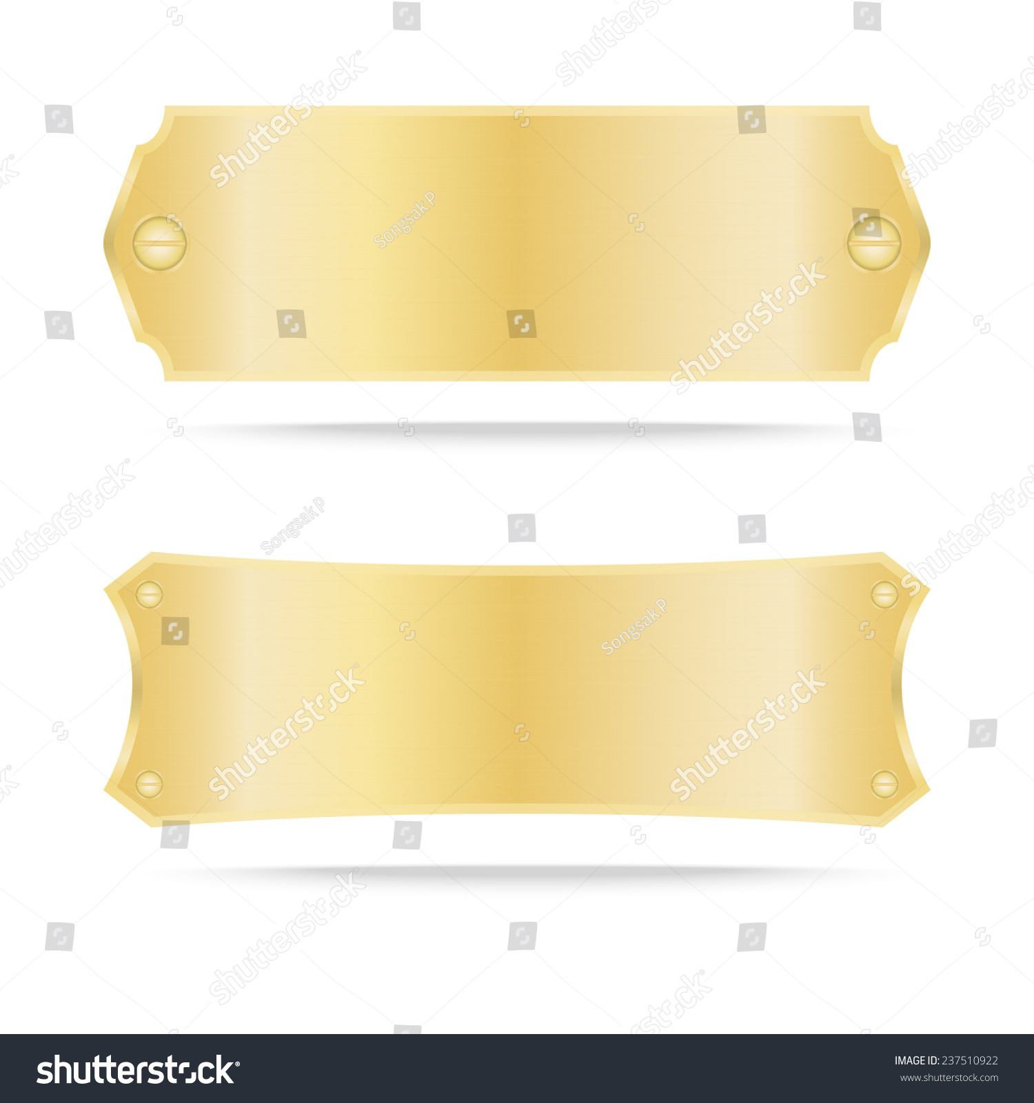 Gold Label Metal Metallic Gold Name Stock Vector (Royalty Free ...