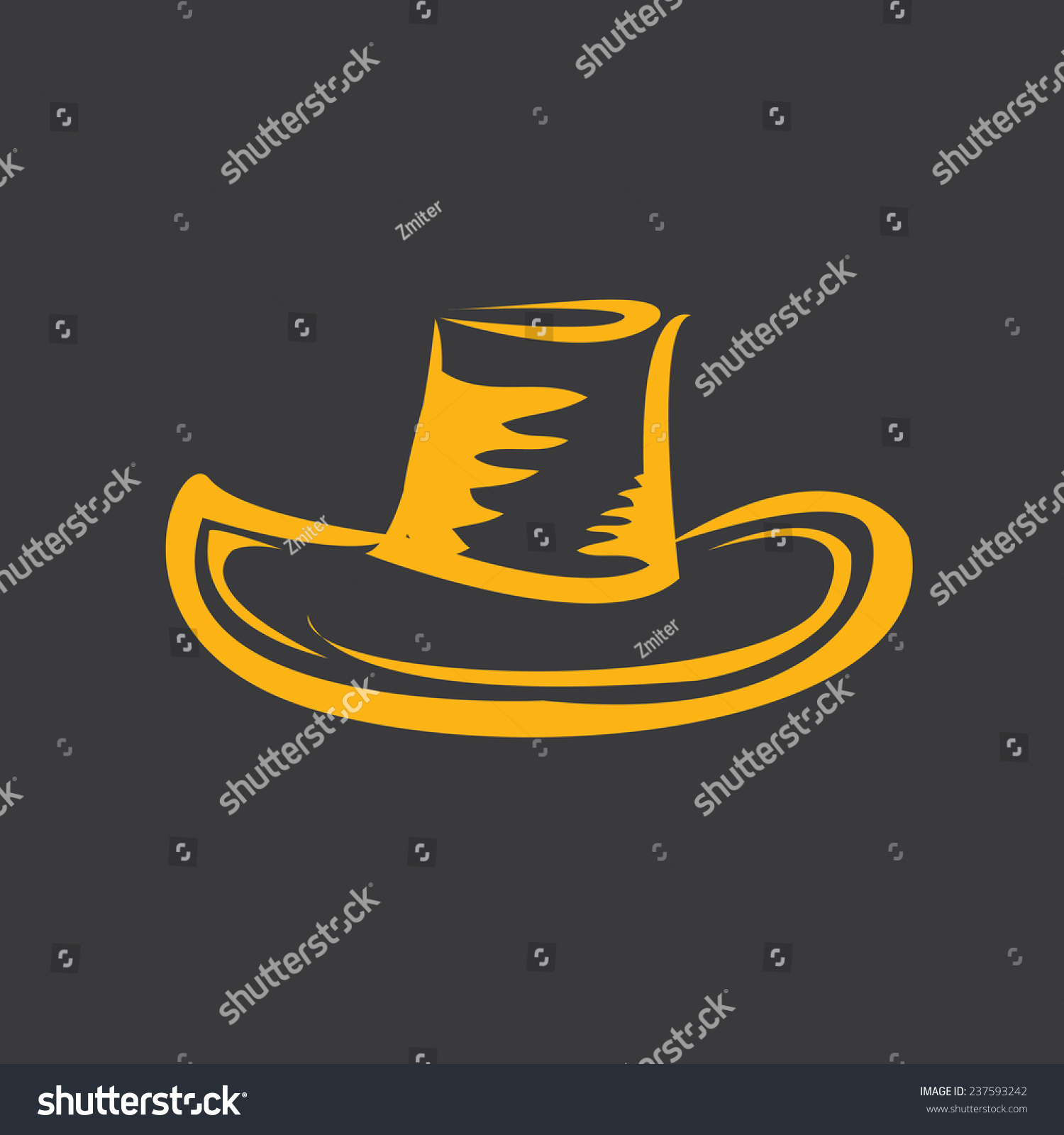 Cowboy Hat Silhouette Vector Illustration Stock Vector (Royalty Free ...