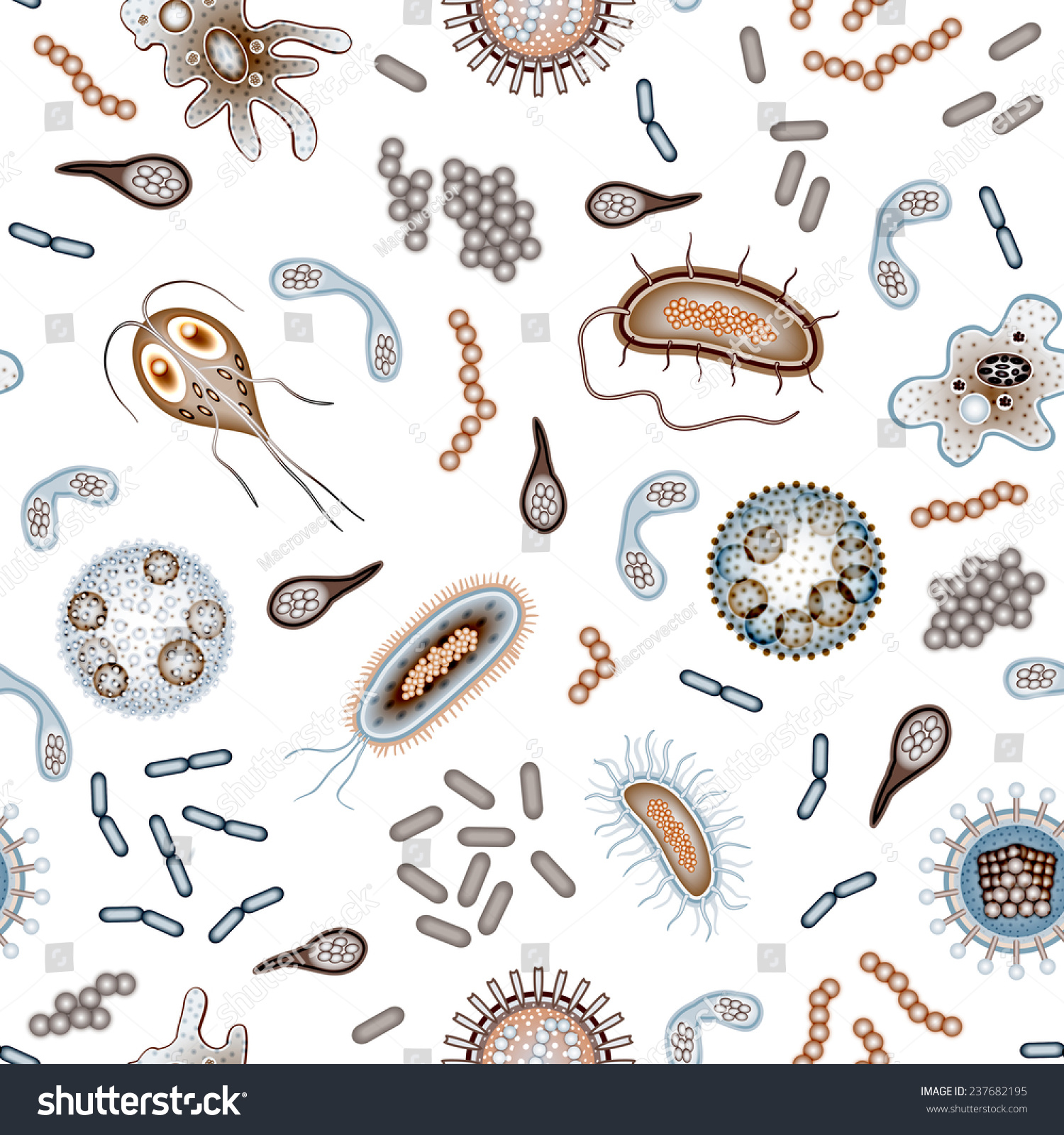 Bacteria Virus Germs Disease Microorganism Cells Stock Illustration ...