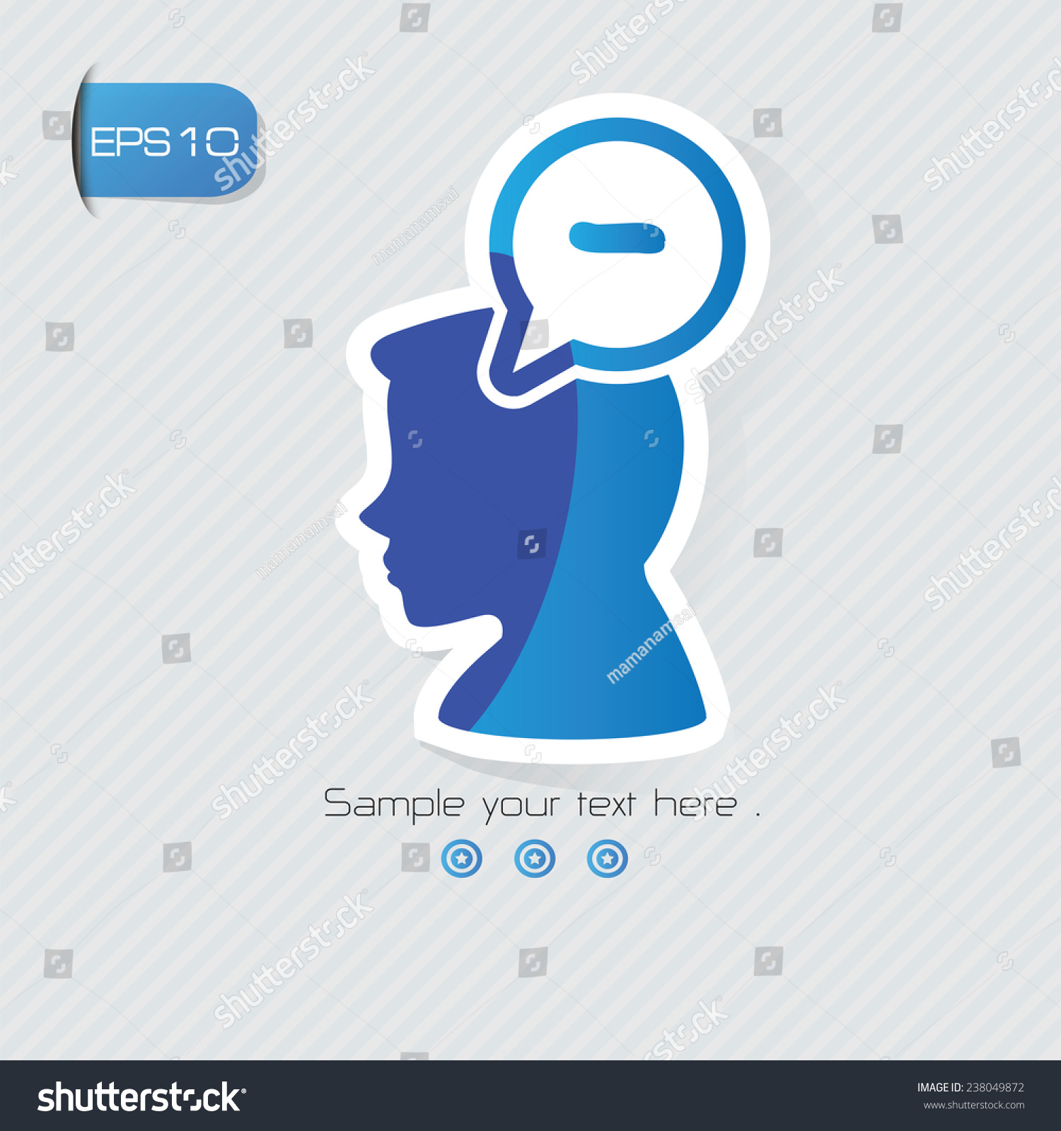 Negative Symbolsticker Designblue Versionclean Vector Stock Vector ...