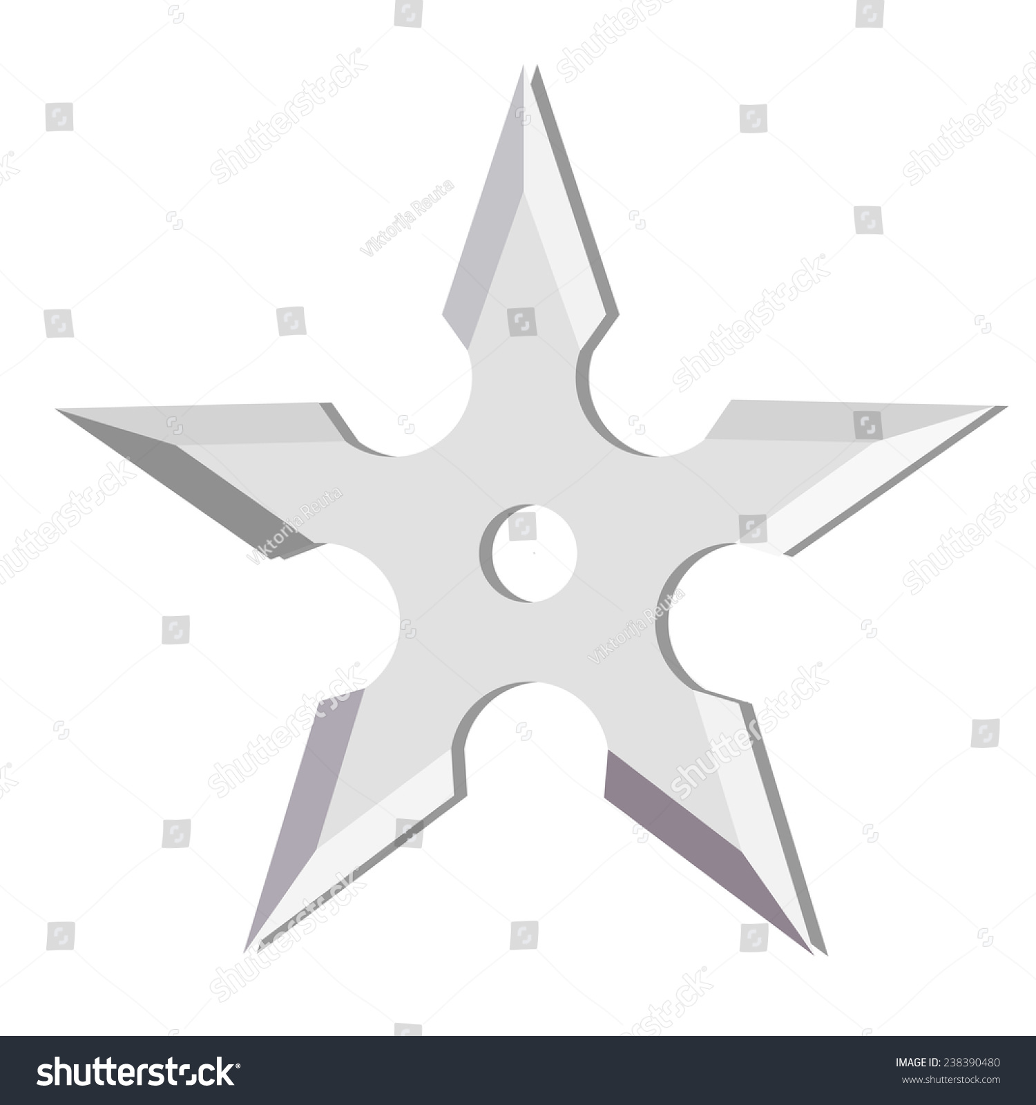 Ninja Throwing Star Isolated On White Stock Vector (Royalty Free ...