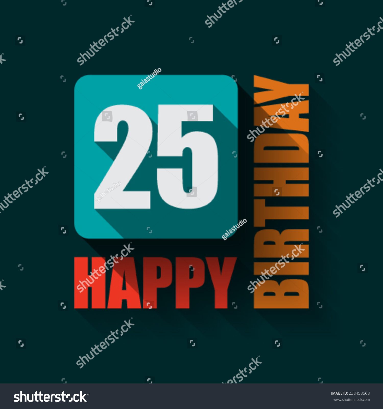 25 Happy Birthday Background Card Flat Stock Vector (Royalty Free ...