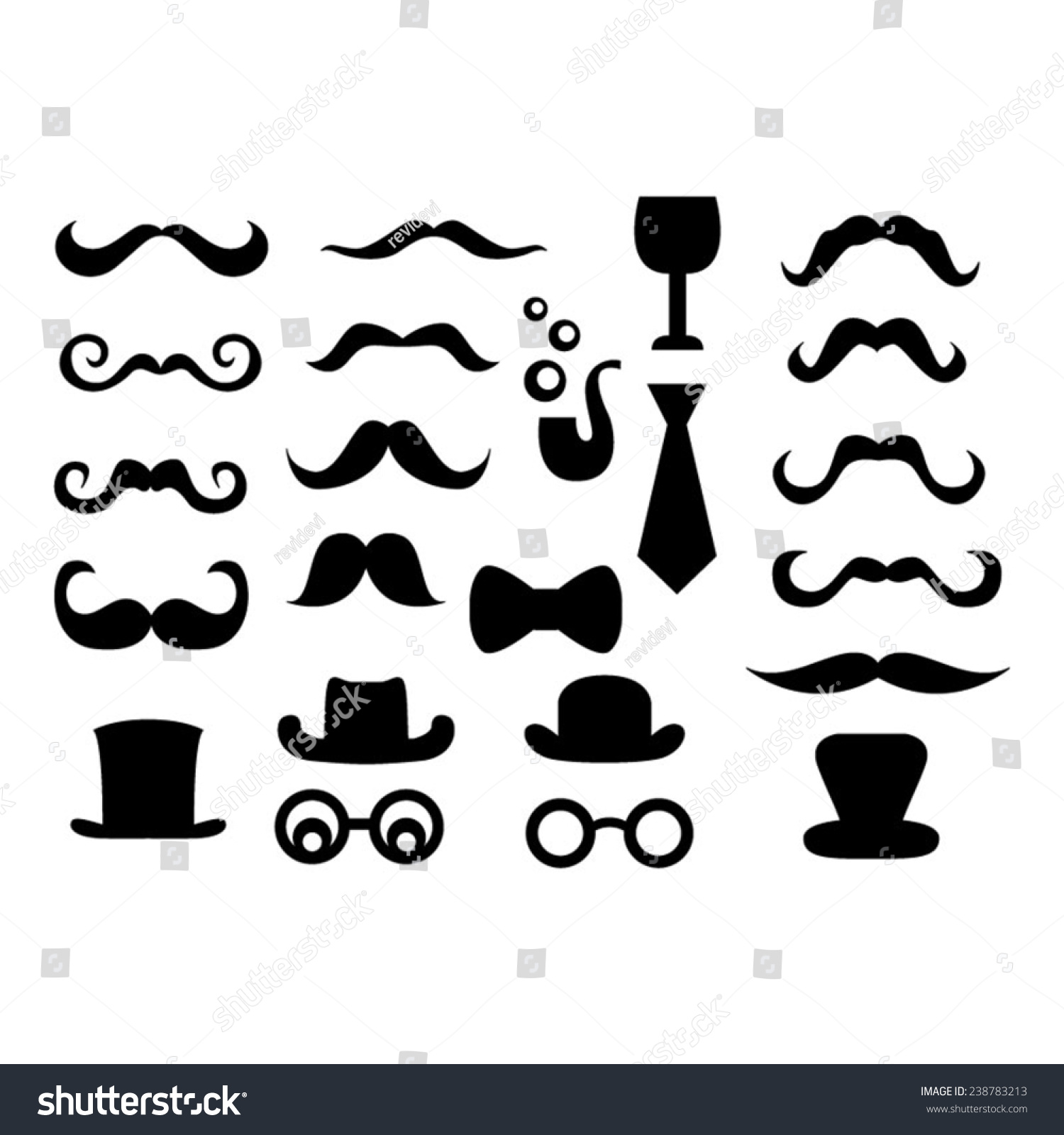 Mustache Vector Clip Art Silhouette Stock Vector (Royalty Free ...