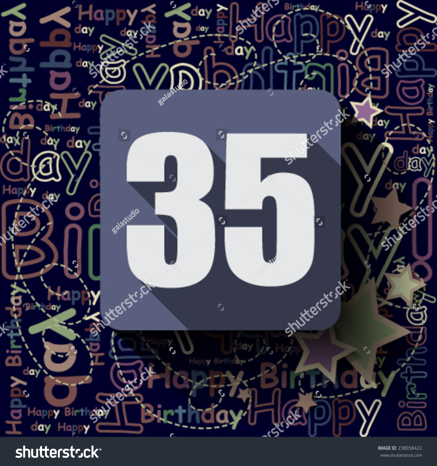 35 Happy Birthday Background Card Flat Stock Vector (Royalty Free