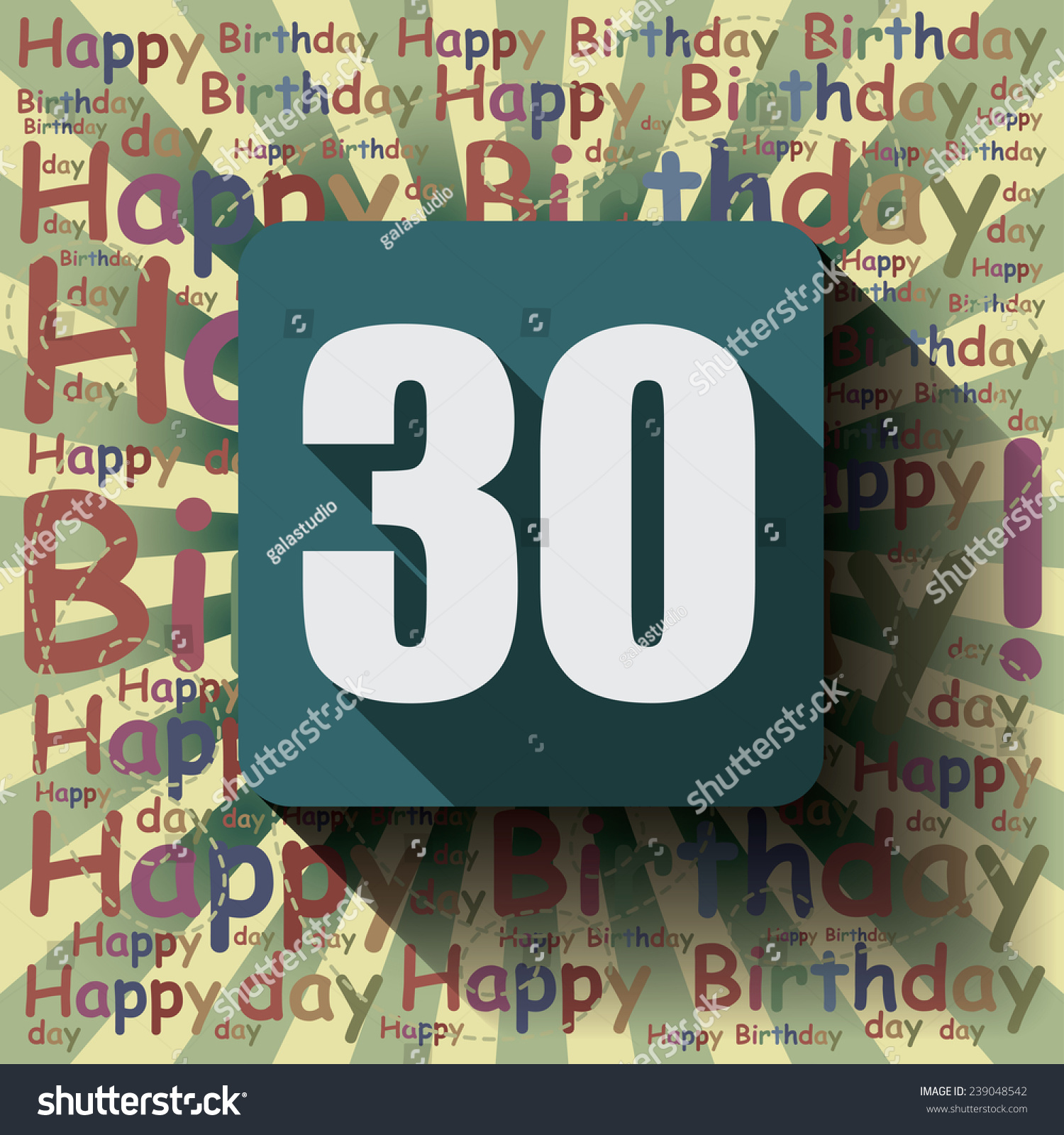 30 Happy Birthday Background Card Flat Stock Illustration 239048542 ...