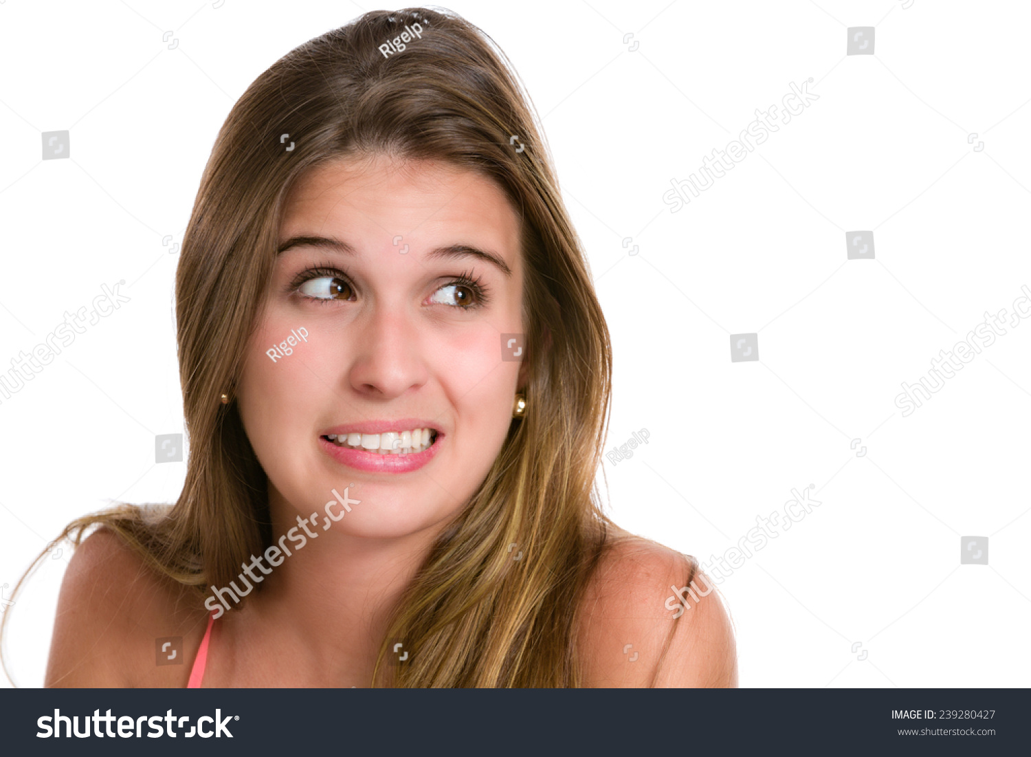 Ashamed Embarrassed Hispanic Young Woman Image库存照片239280427 Shutterstock