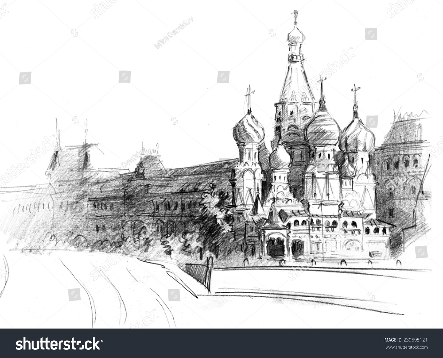 Достопримечательности Москвы рисунок карандашом