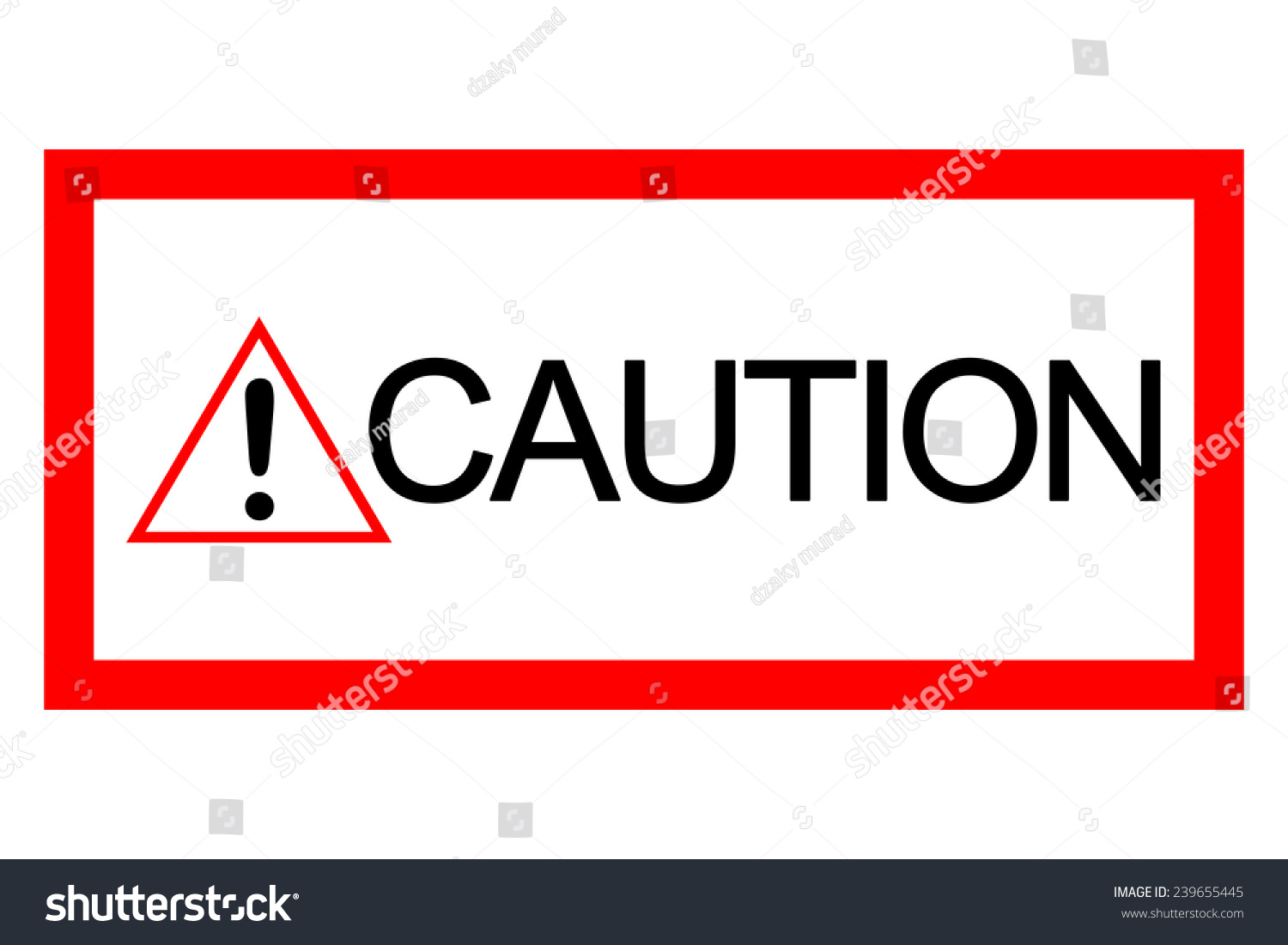 Caution Sign Board On White Background Stock Illustration 239655445 ...