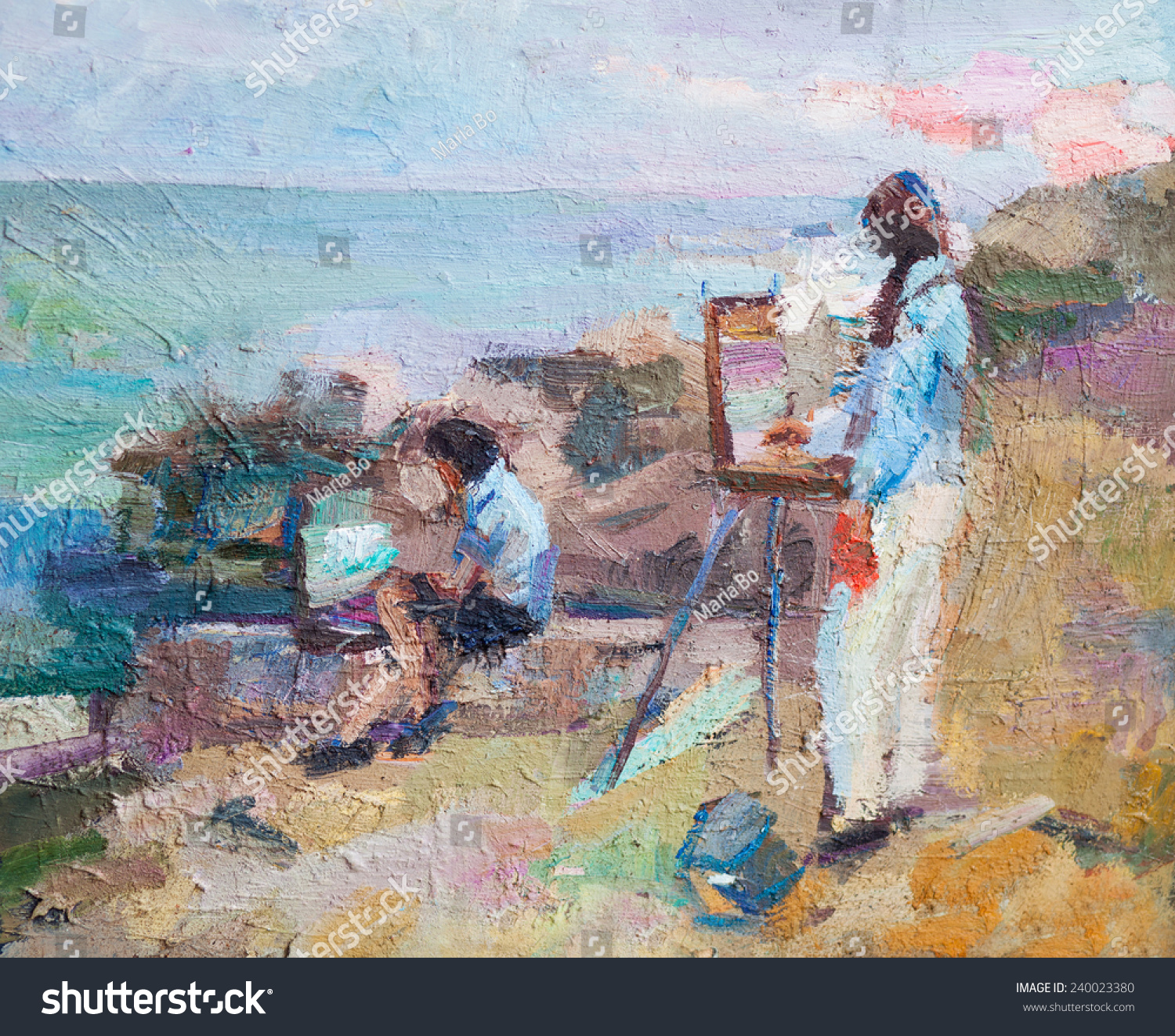 Artists Paint Sketch Oil Painting 스톡 일러스트 240023380 Shutterstock