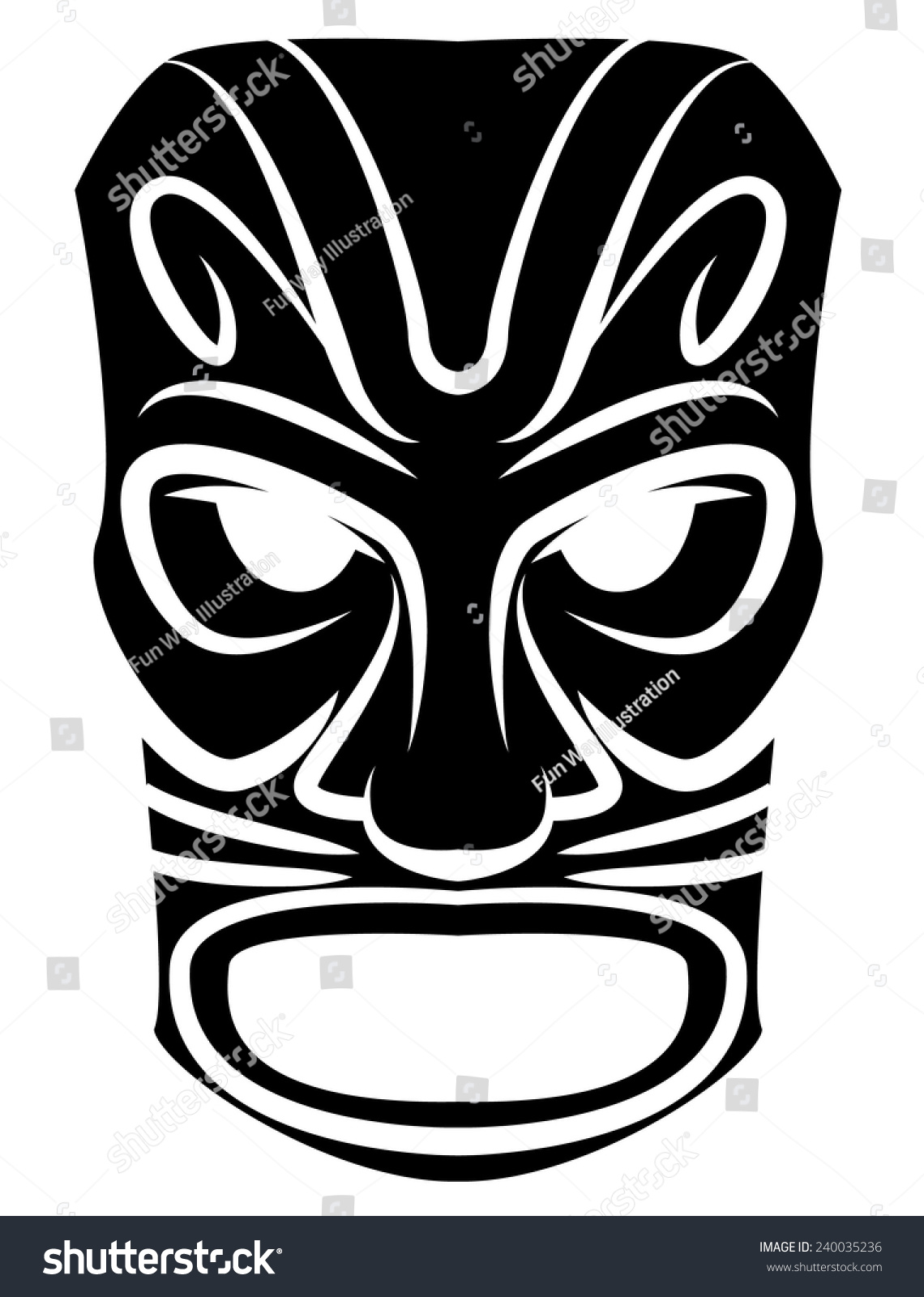 Totem Mask Black Silhoutte Stock Vector (Royalty Free) 240035236 ...