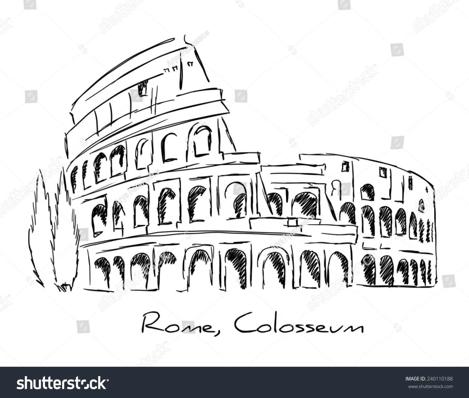 Колизей в Риме рисунок для срисовки