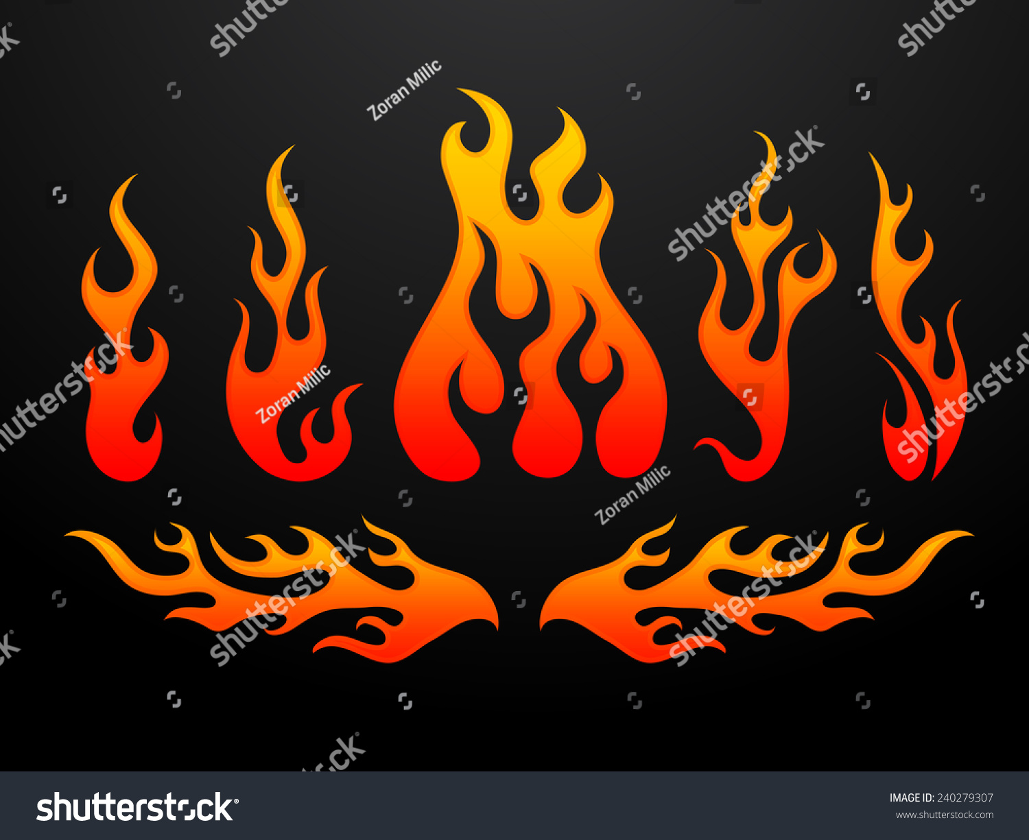 Tribal Fire Flames Vector Illustration Stock Vector (Royalty Free ...