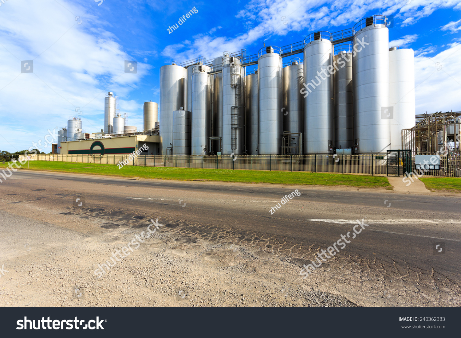 Chemical Factory Exterior Against Skyline Stock Photo 240362383 ...