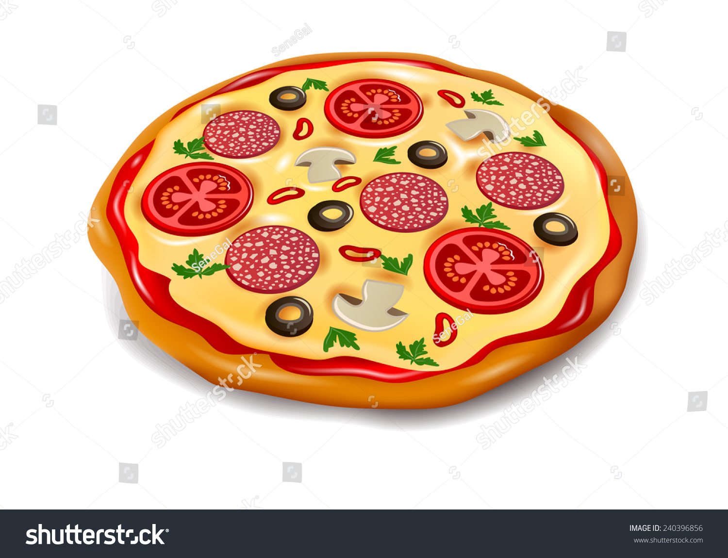 Pizza Front View Stock Vector (royalty Free) 240396856 