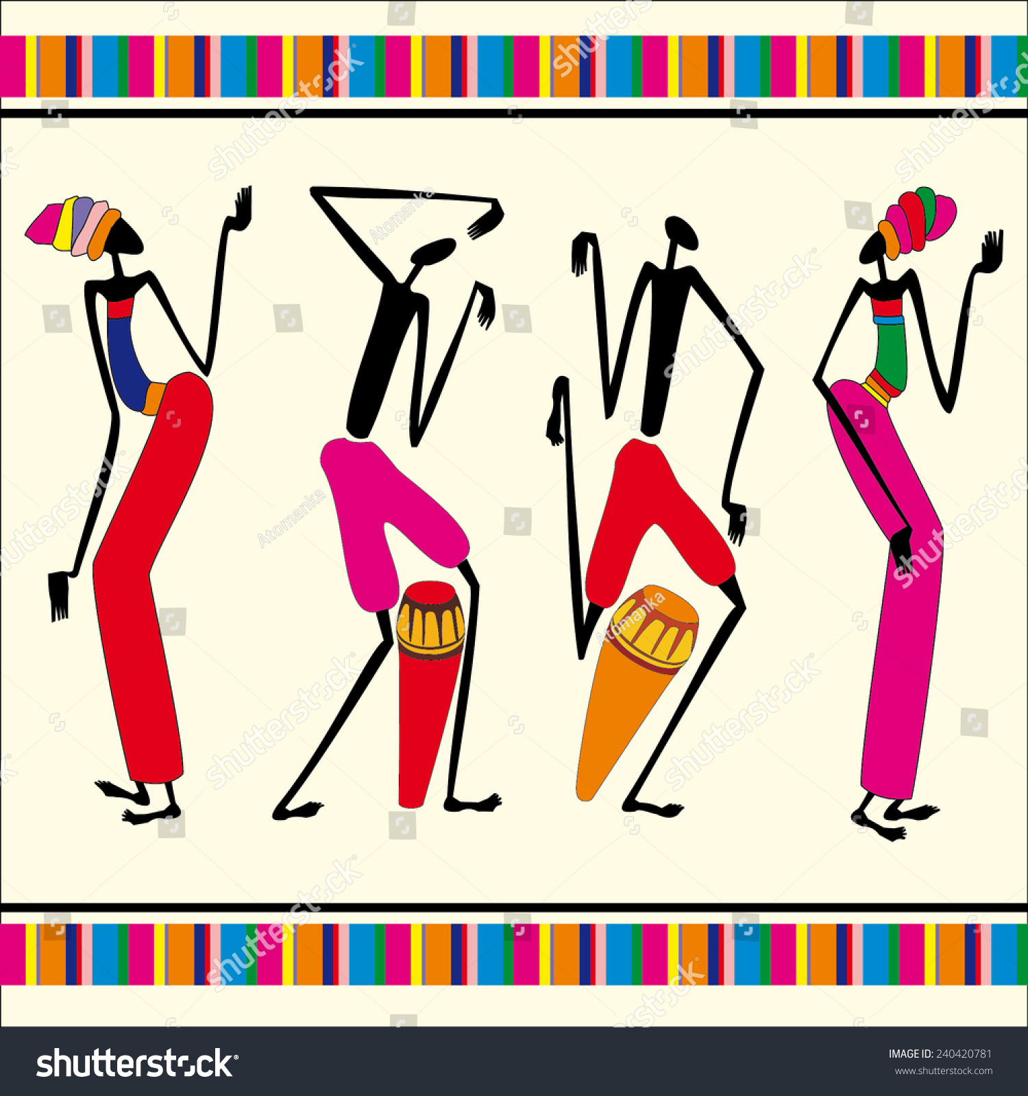 African Dance Stock Vector Royalty Free 240420781 Shutterstock 9166