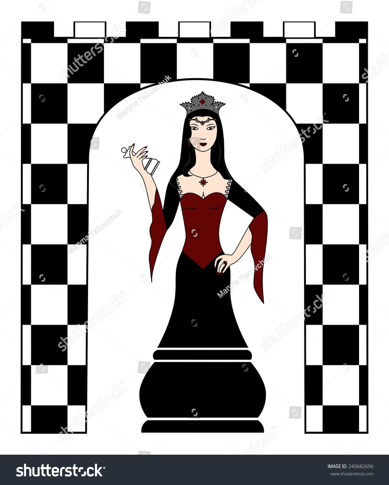 Шахматная Королева иллюстрация