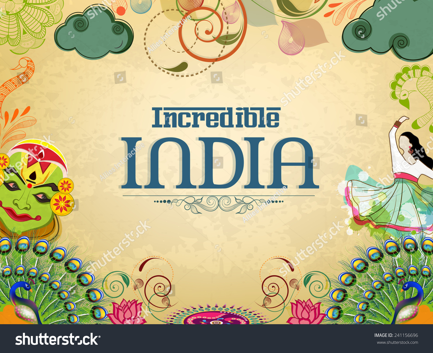 Vektor Stok Incredible India, Sekilas Tarian Tradisional India (Tanpa ...