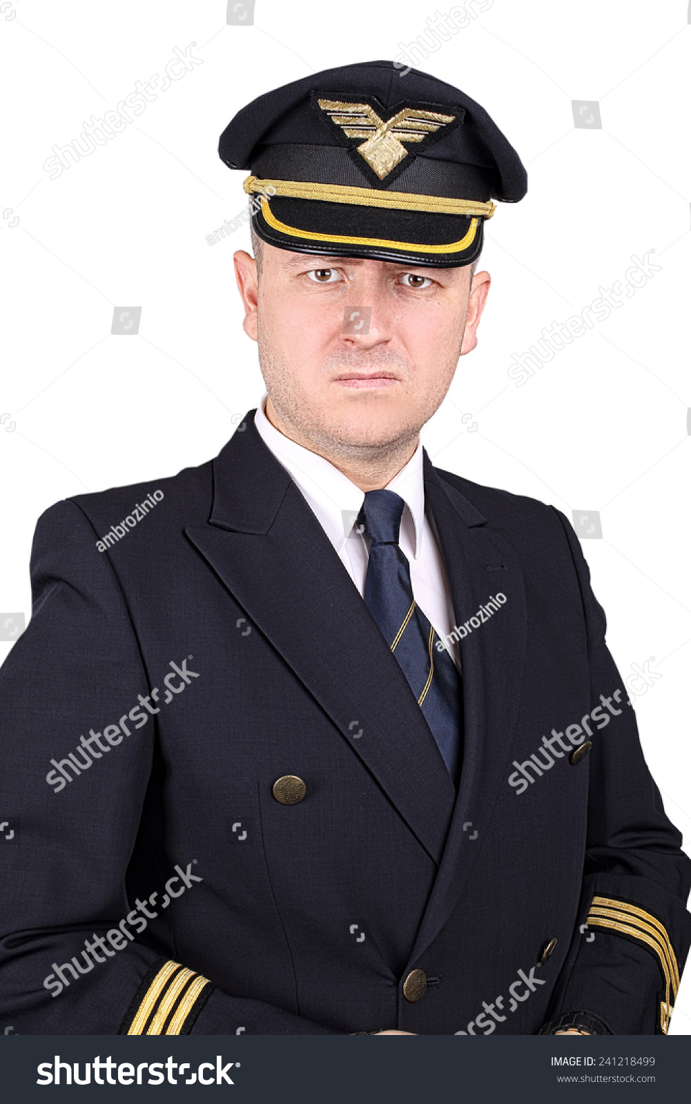 Upset Angry Captain On White Background Stock Photo 241218499 ...