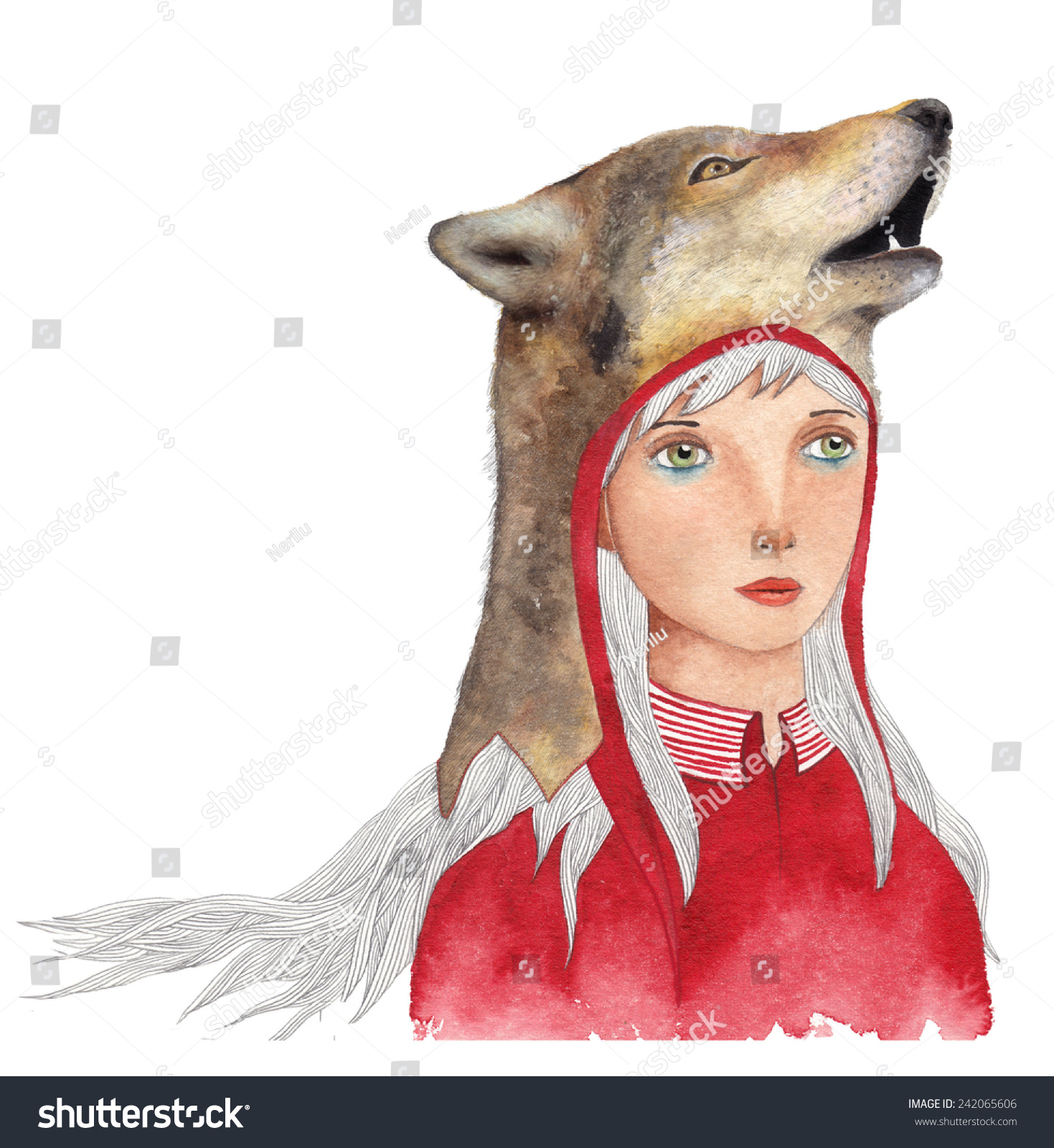 Little Red Riding Hood Wolf Stock Illustration 242065606 Shutterstock