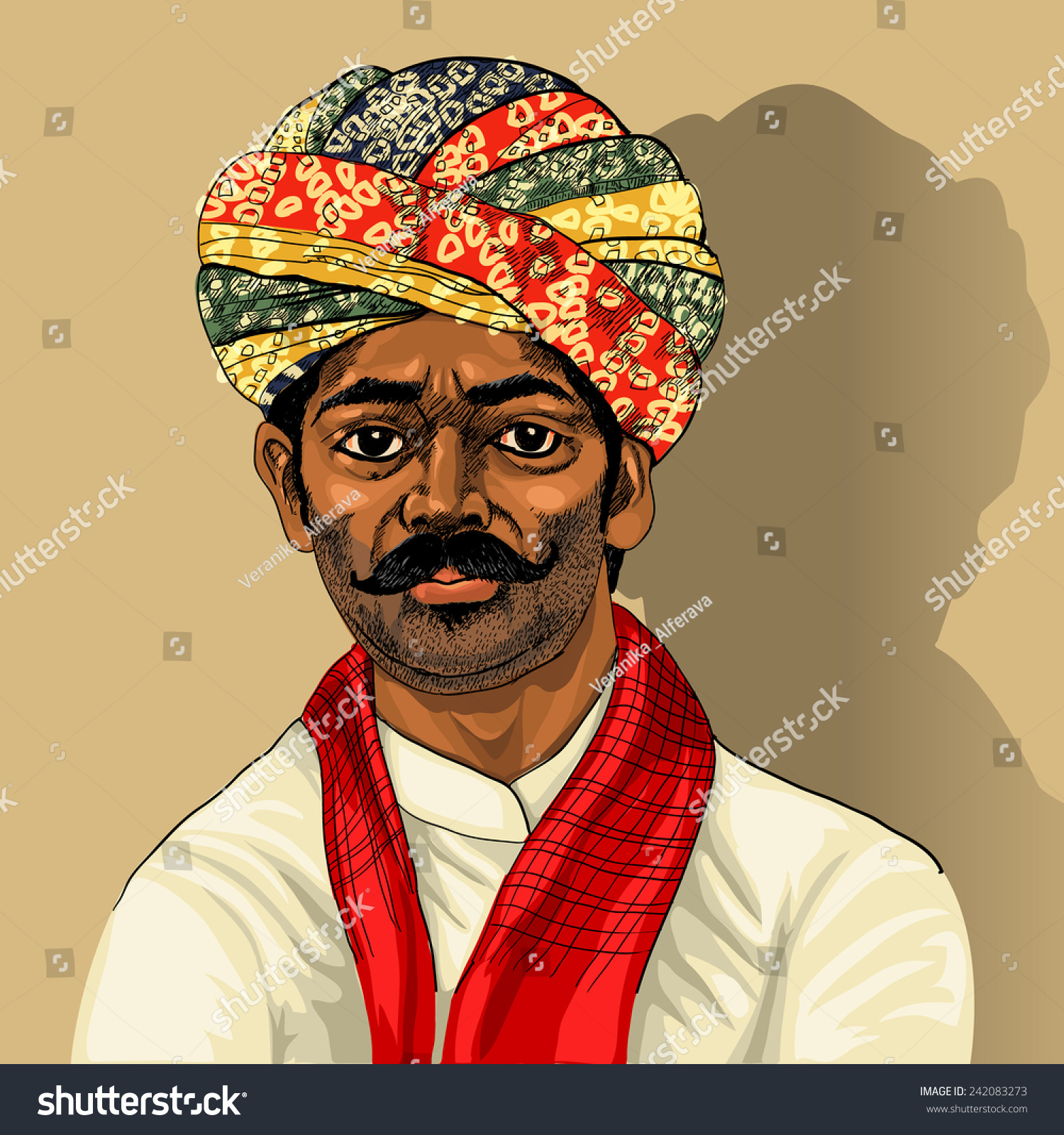 Indian Man Colorful Background Your Design Stock Vector (Royalty Free ...