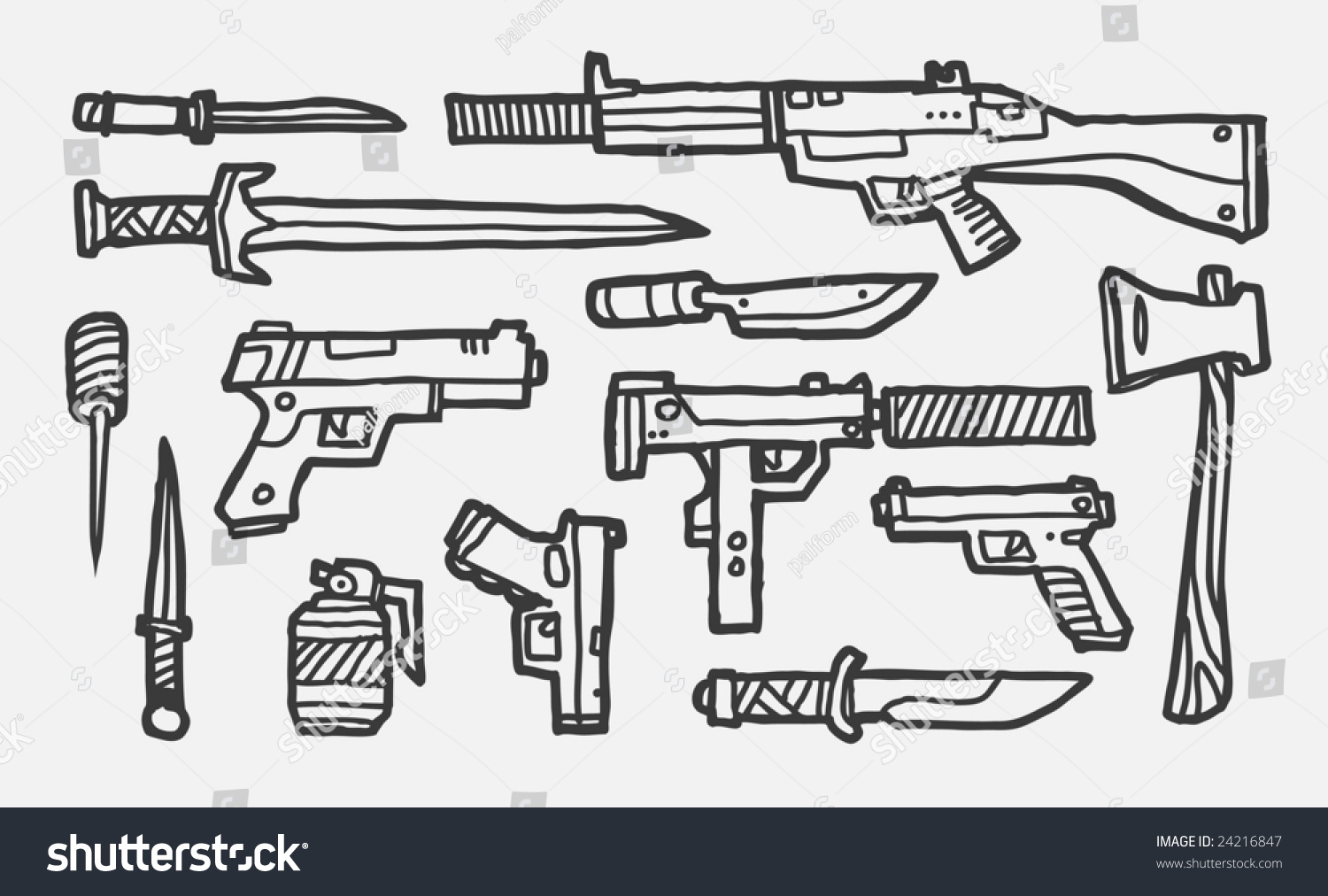 Рисунки оружия легкие