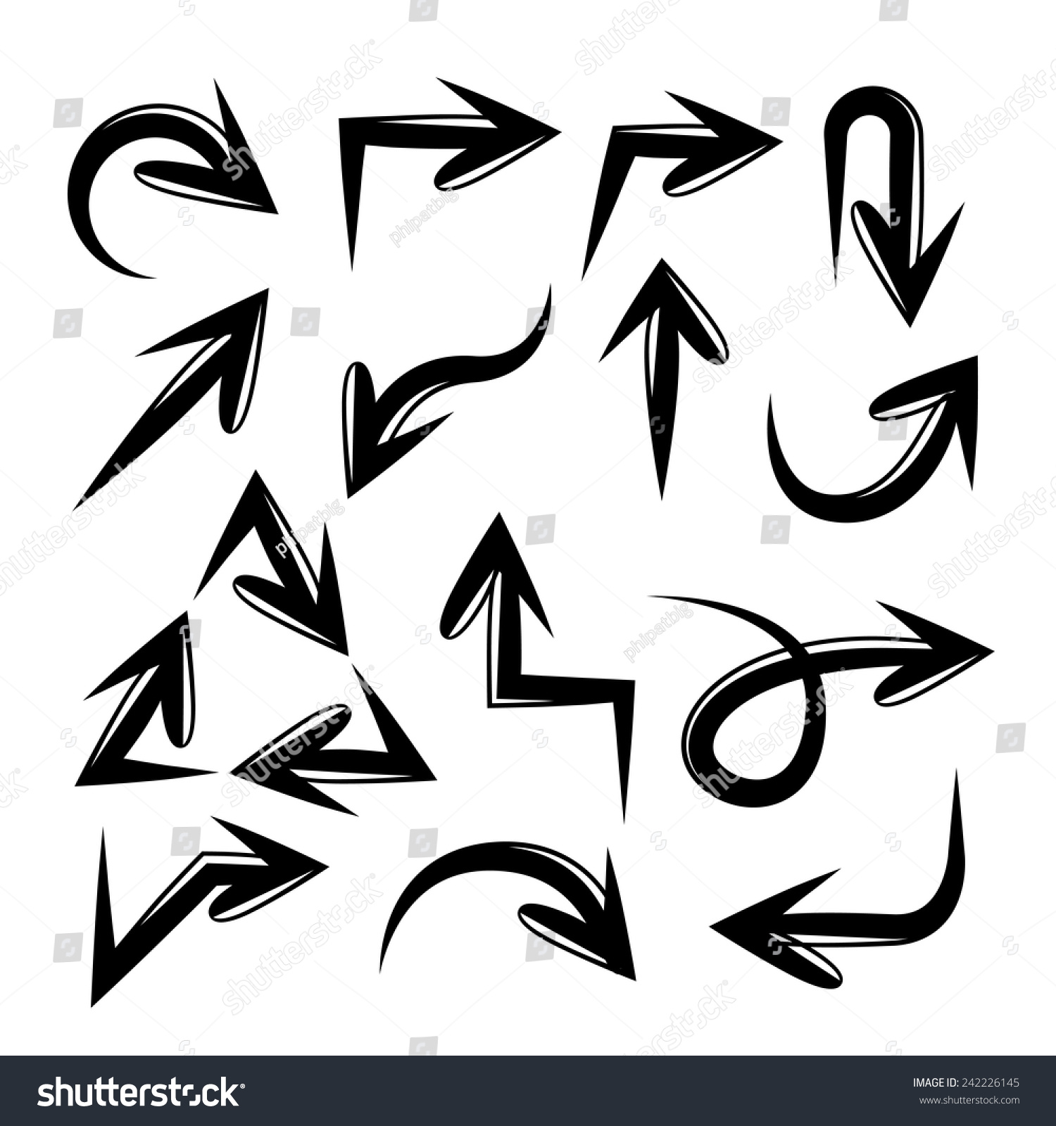 Curved Arrow Icons Arrow Vector Stock Vector Royalty Free 242226145 Shutterstock 8504