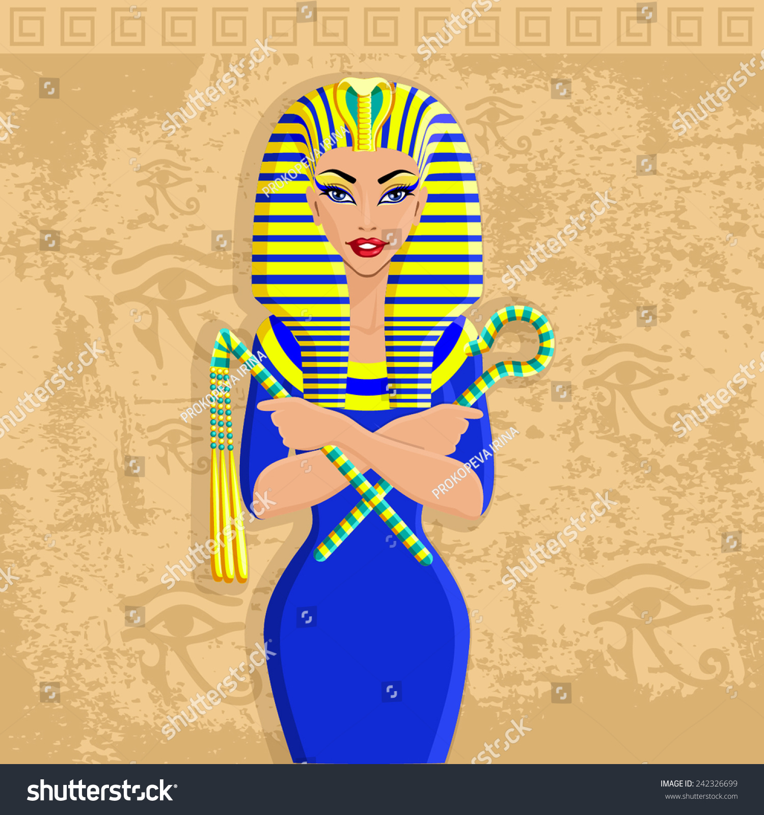 Cleopatra Queen Egypt Pharaoh Stock Vector (Royalty Free) 242326699 ...