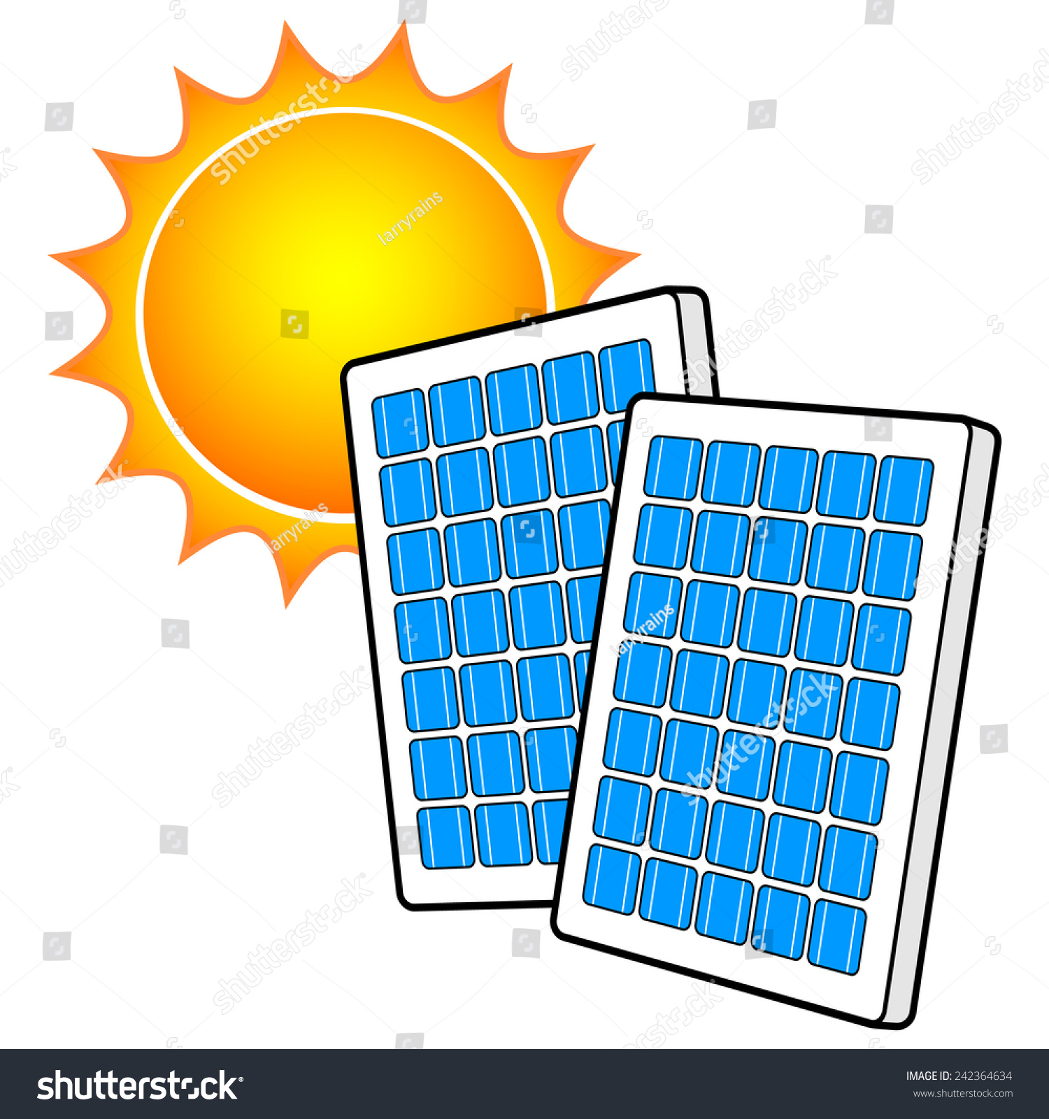 Solar Panels Sun Stock Vector Royalty Free 242364634 Shutterstock