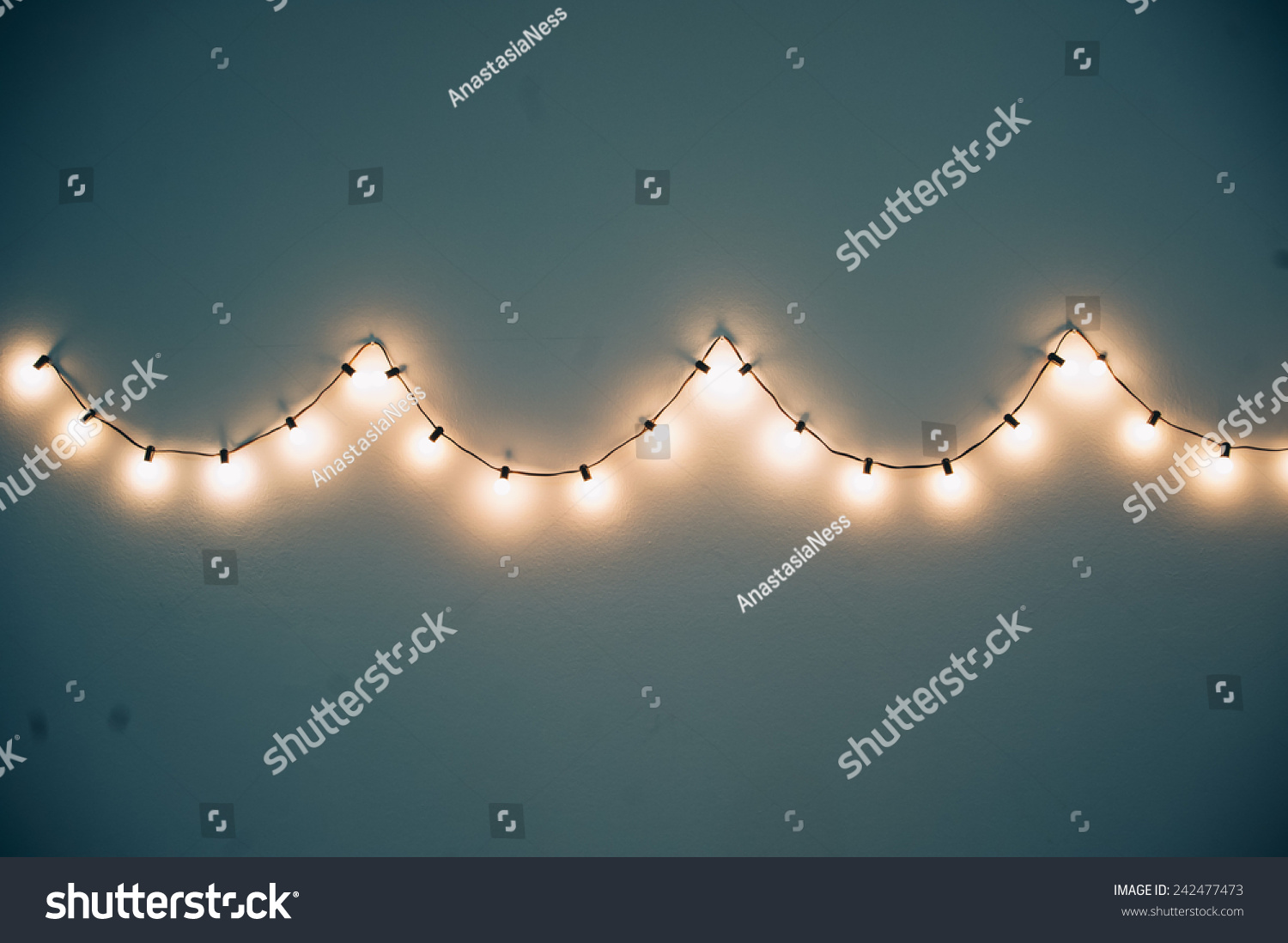 Fancy Christmas Party Lights Hanging On Stock Photo 242477473
