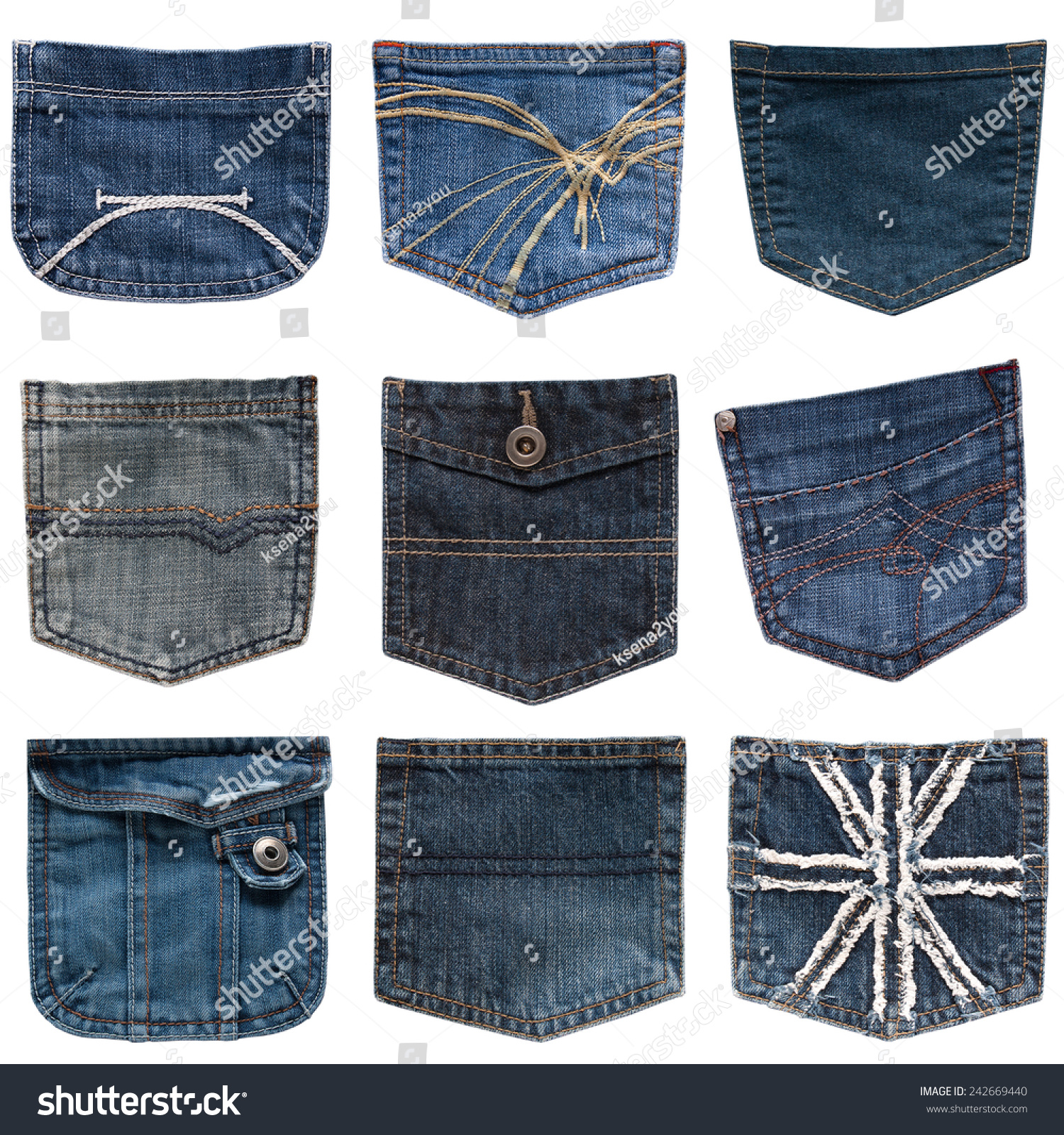 Collection Different Jeans Pocket Stock Photo 242669440 | Shutterstock