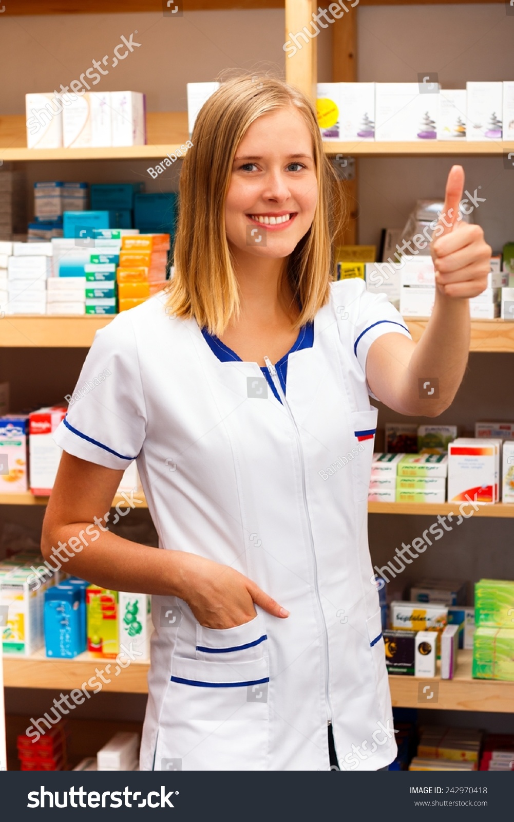 professional-health-care-worker-showing-sign-stock-photo-242970418