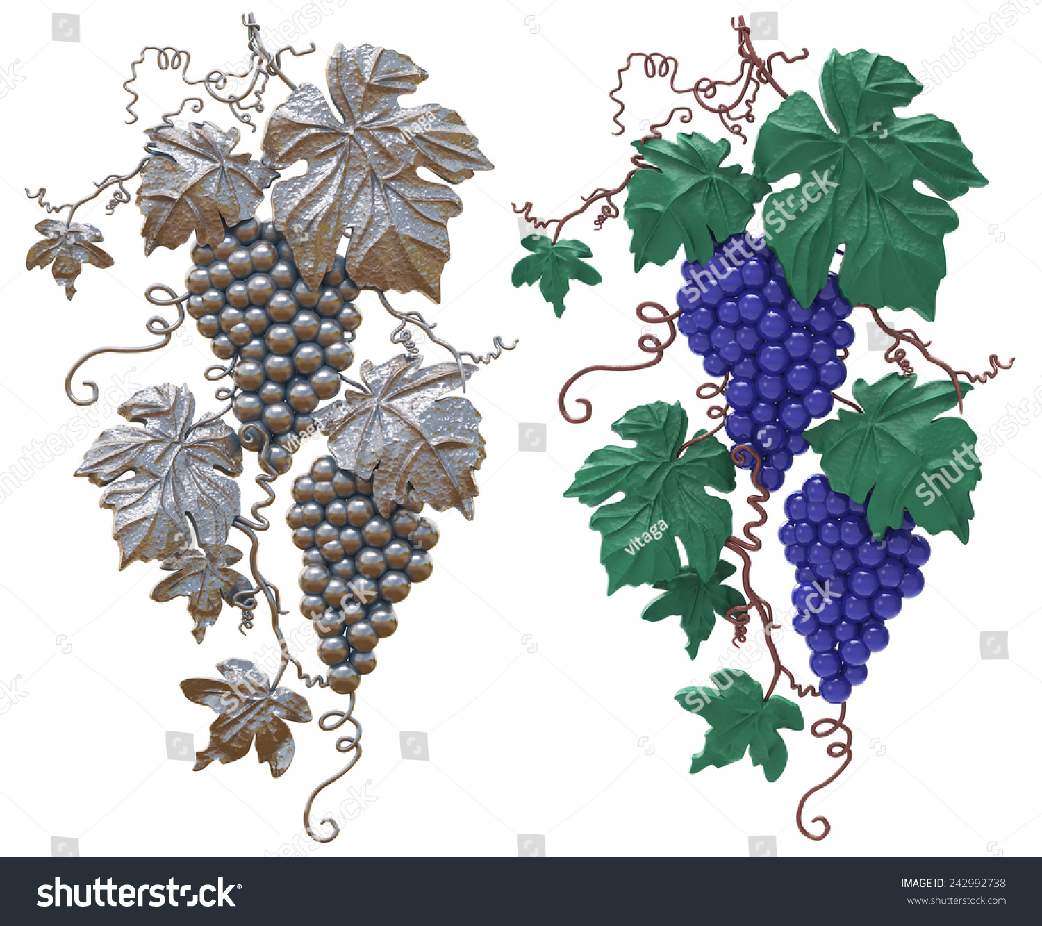Узор Виноградная лоза с гроздьями винограда