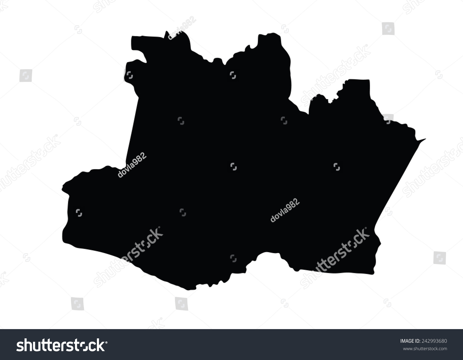 Brazil Amazonas Vector Map Silhouette Isolated Stock Vector (Royalty ...