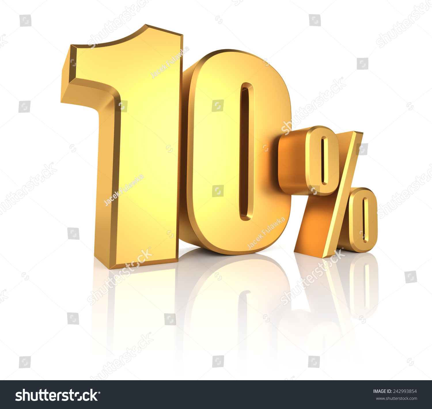 10 Percent On White Background 3d Stock Illustration 242993854 ...