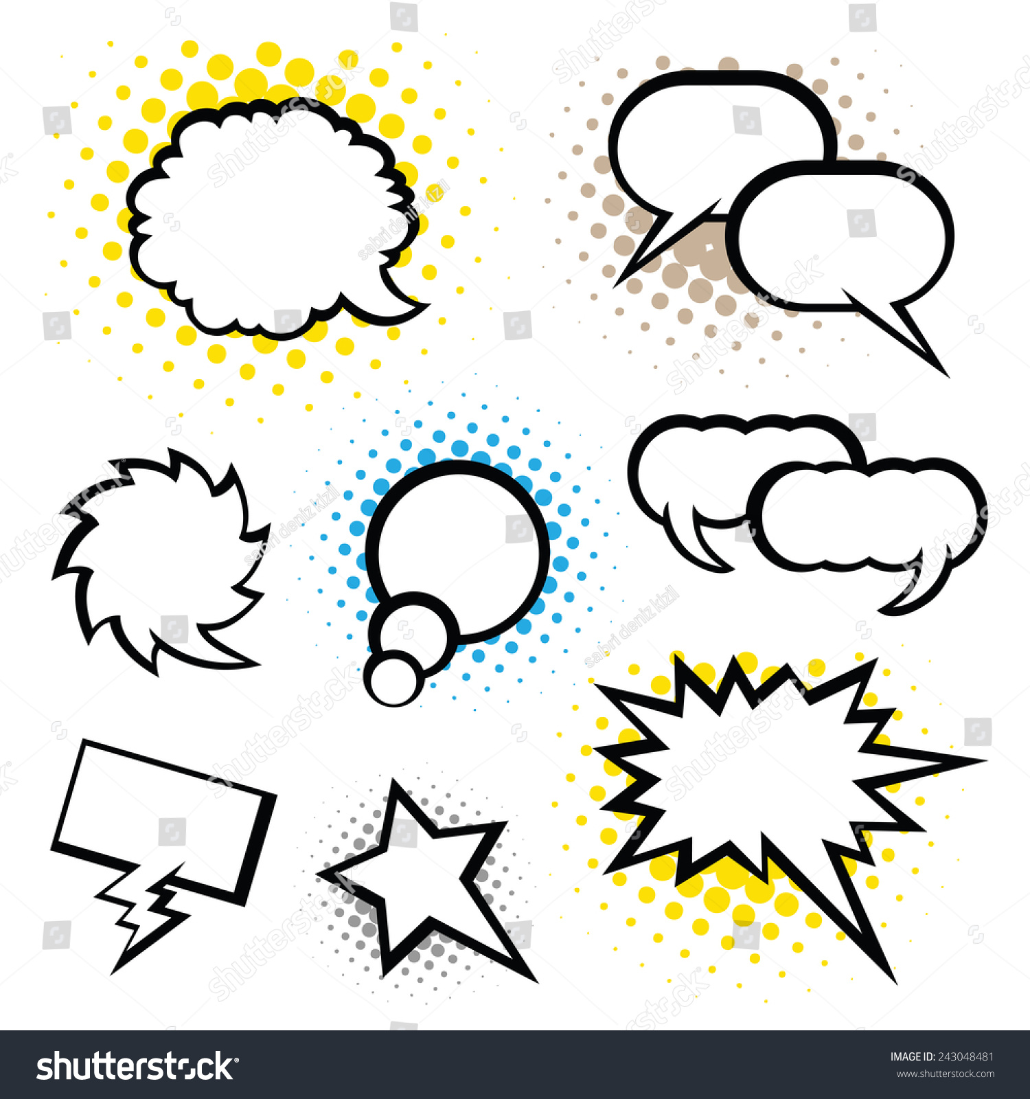 Set Speech Bubbles Pop Art Style Stock Vector (Royalty Free) 243048481 ...