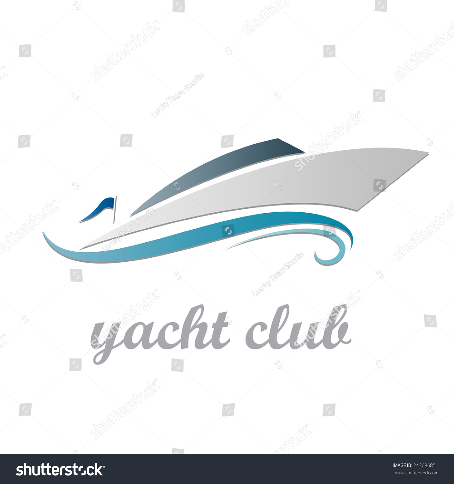 Vector Sign Yacht Boat Stock Vector (Royalty Free) 243086851 | Shutterstock