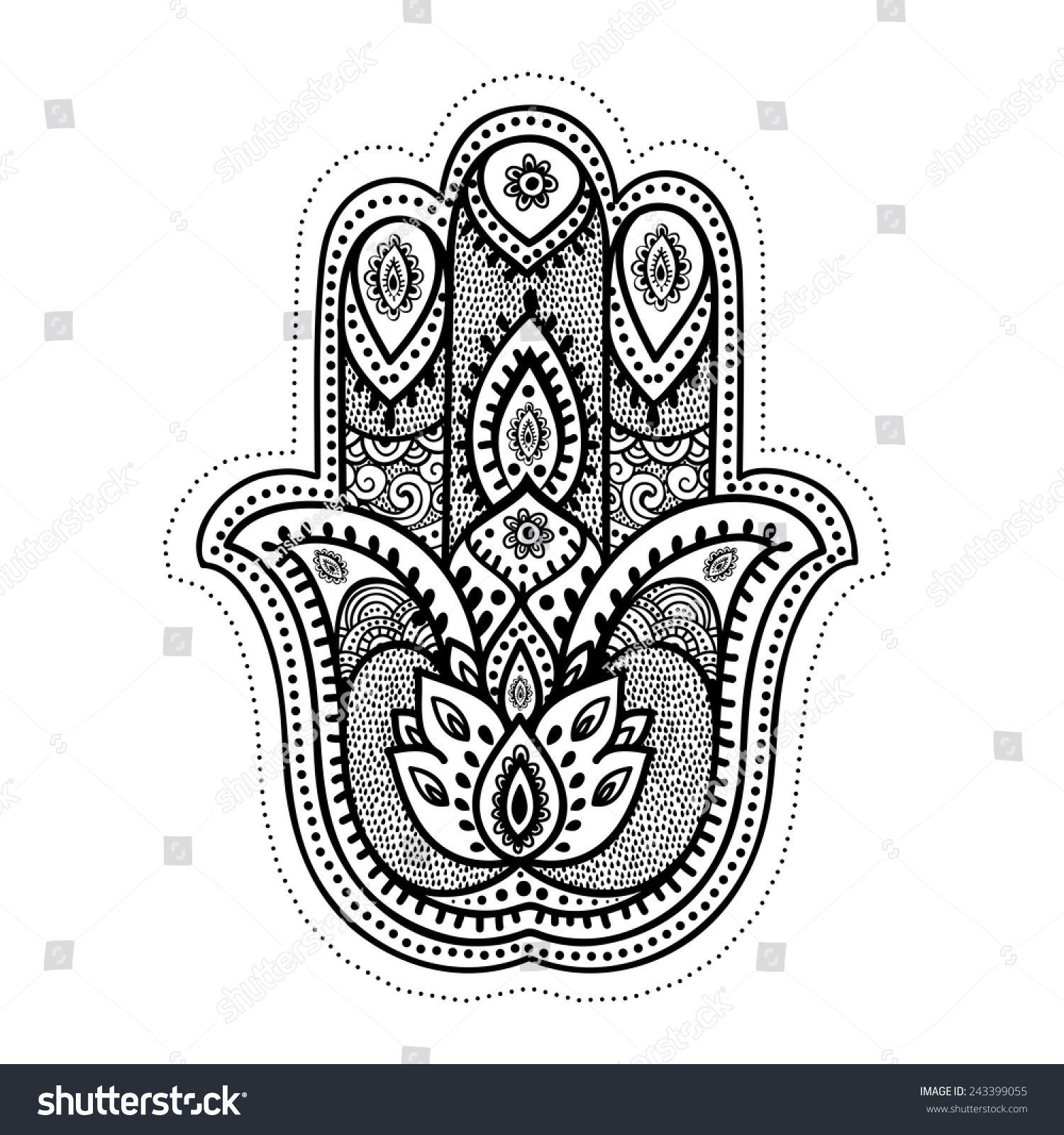 Set Ornamental Indian Elements Symbols Stock Vector (Royalty Free ...