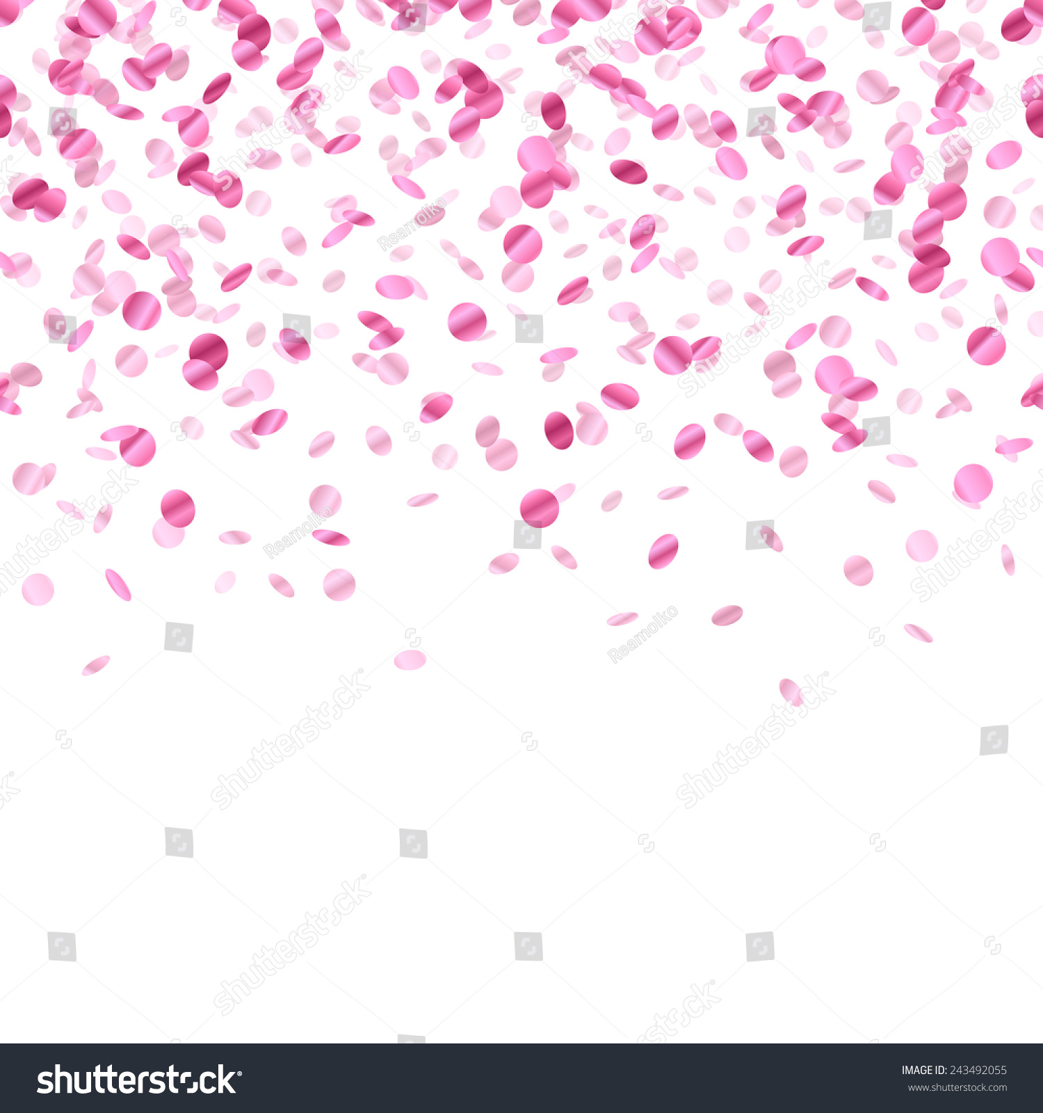 Pink Confetti Background Seamless Horizontal Pattern Stock Vector (Royalty ...