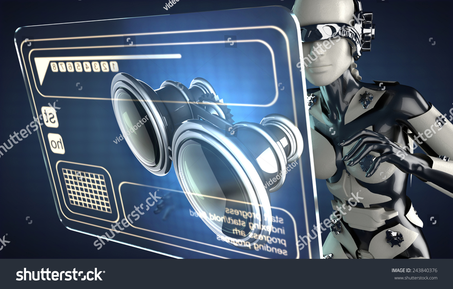 Robot Woman Hologram Display Stock Illustration 243840376 | Shutterstock