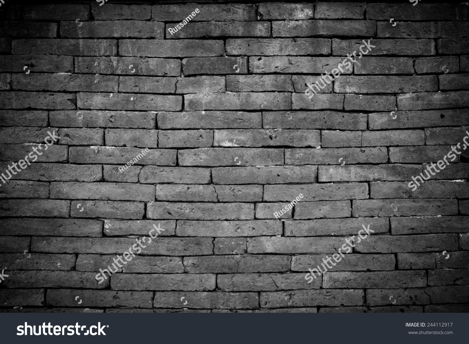 Black White Brick Wall Black Edges Stock Photo 244112917 | Shutterstock