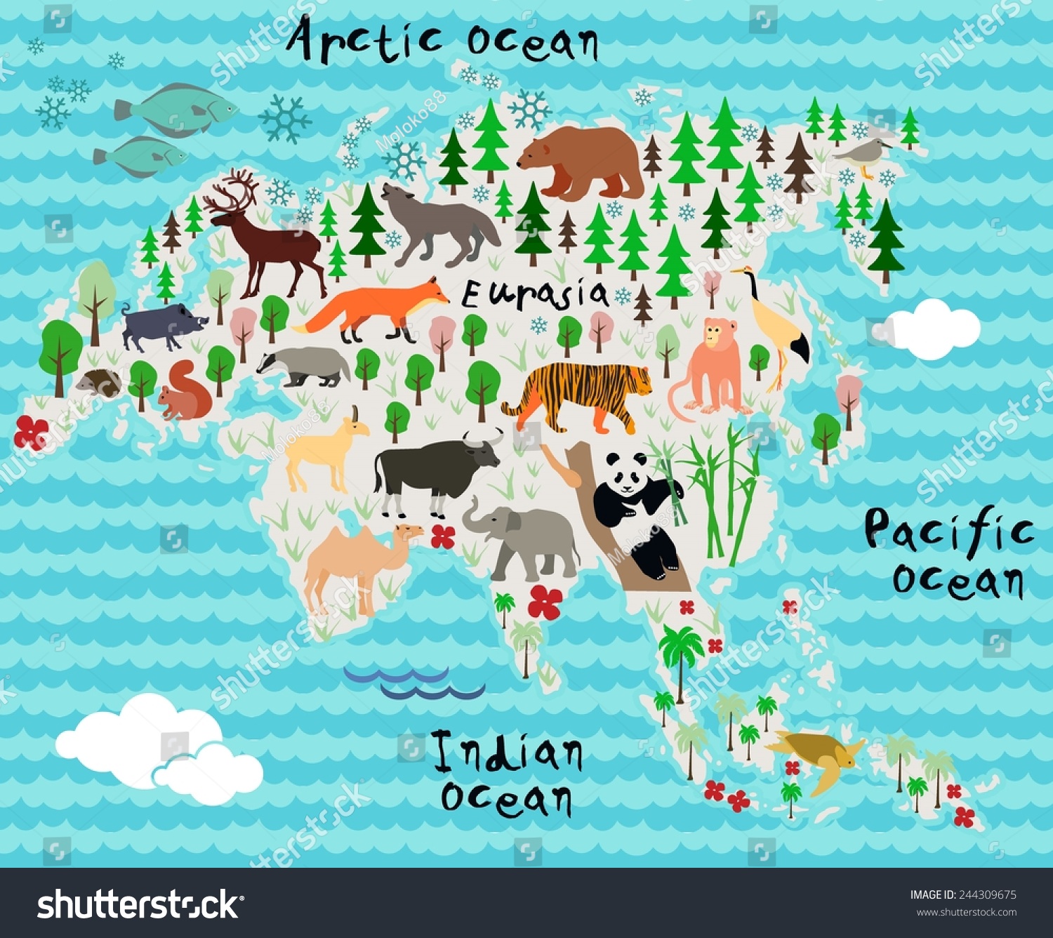Сделано в евразии. Карта с животными. Карта животных Евразии. Плакат страны с животными. Животные Евразии для детей.