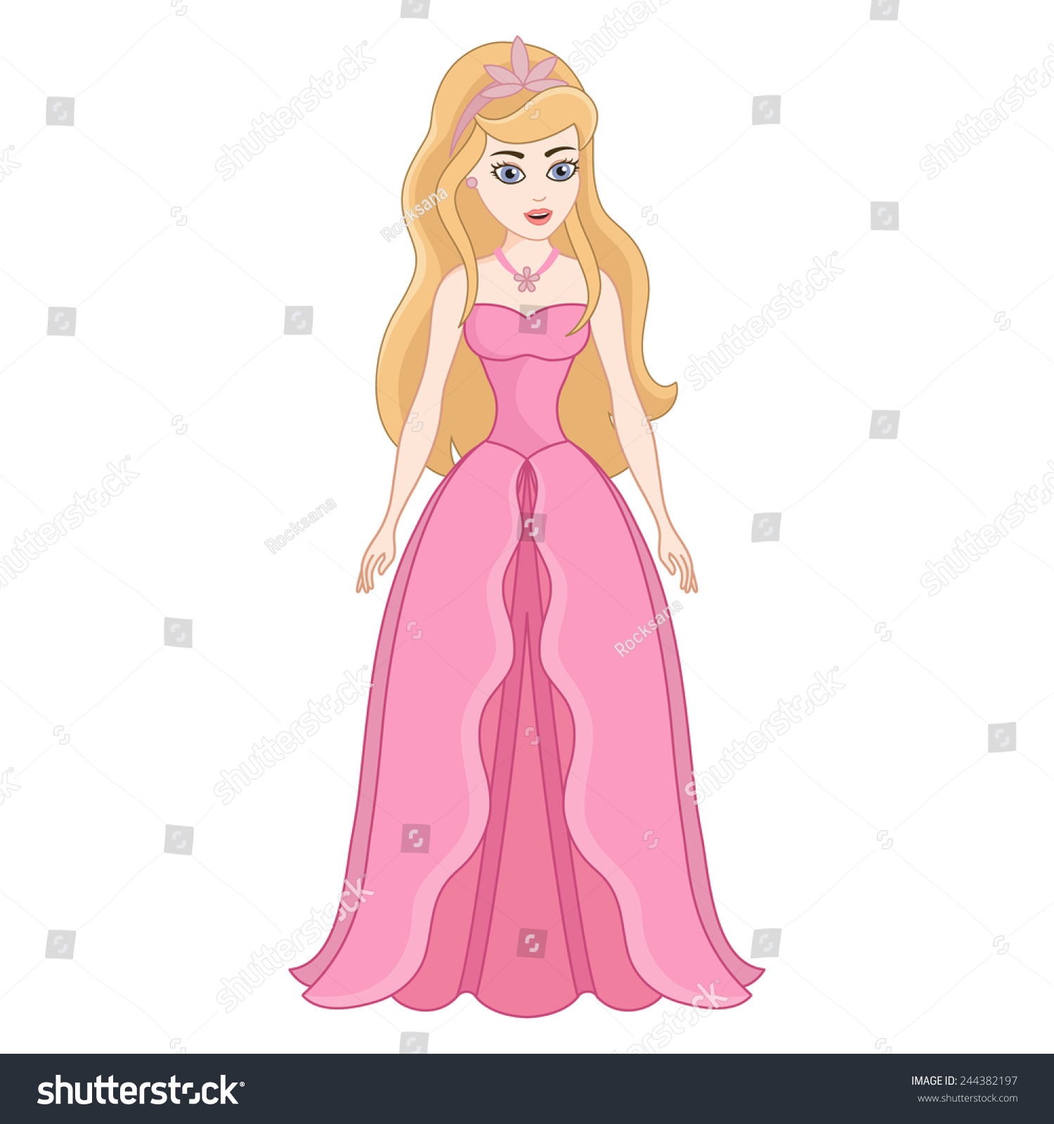 Illustration Beautiful Blonde Princess Gentle Princess Stock Vector ...