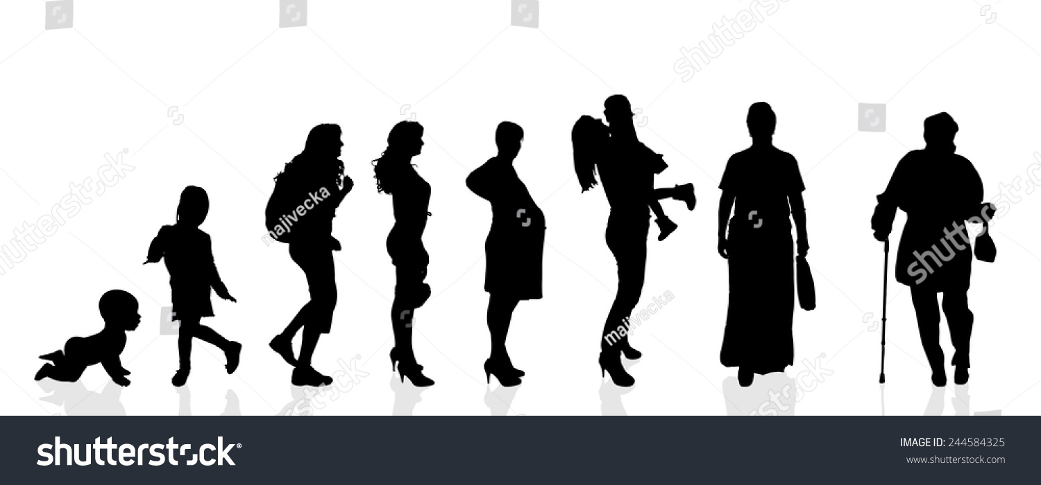 Vector Silhouette Generation Women On White Stock Vector (Royalty Free ...