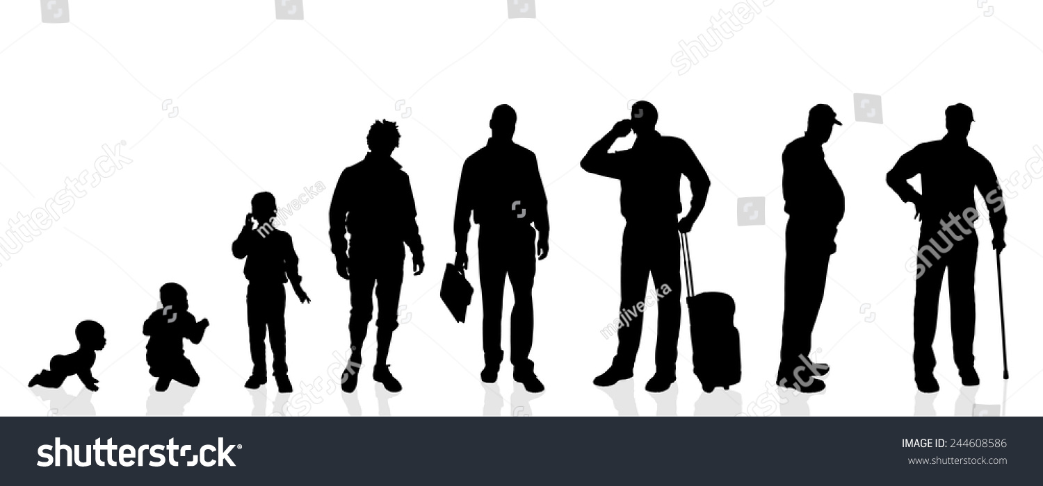 Vector Silhouette Generation Men On White Stock Vector (Royalty Free ...