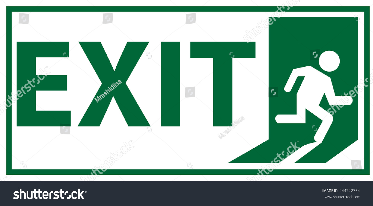 Emergency Exit Sign Vector Stock Vector (Royalty Free) 244722754 ...