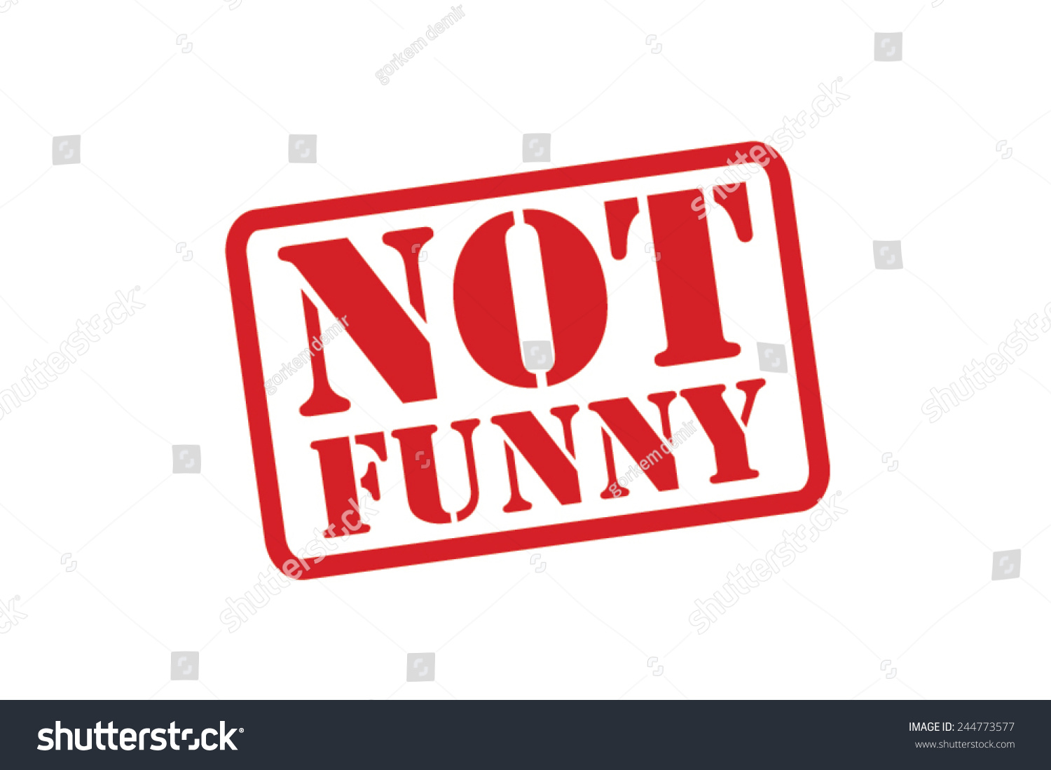 Not Funny Red Rubber Stamp Vector Stock Vector (Royalty Free) 244773577 ...