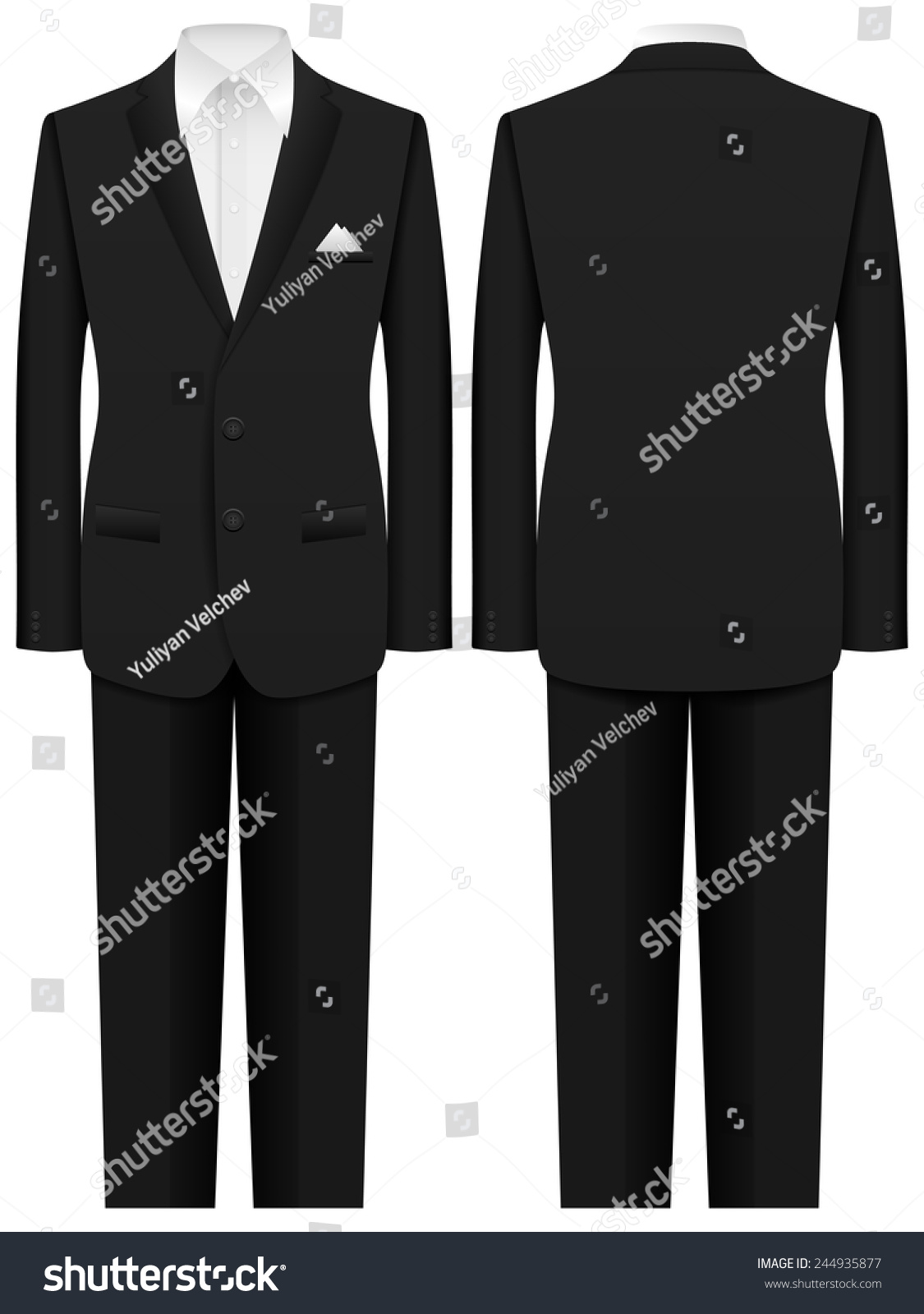 Men Formal Suit On White Background Stock Vector (Royalty Free ...