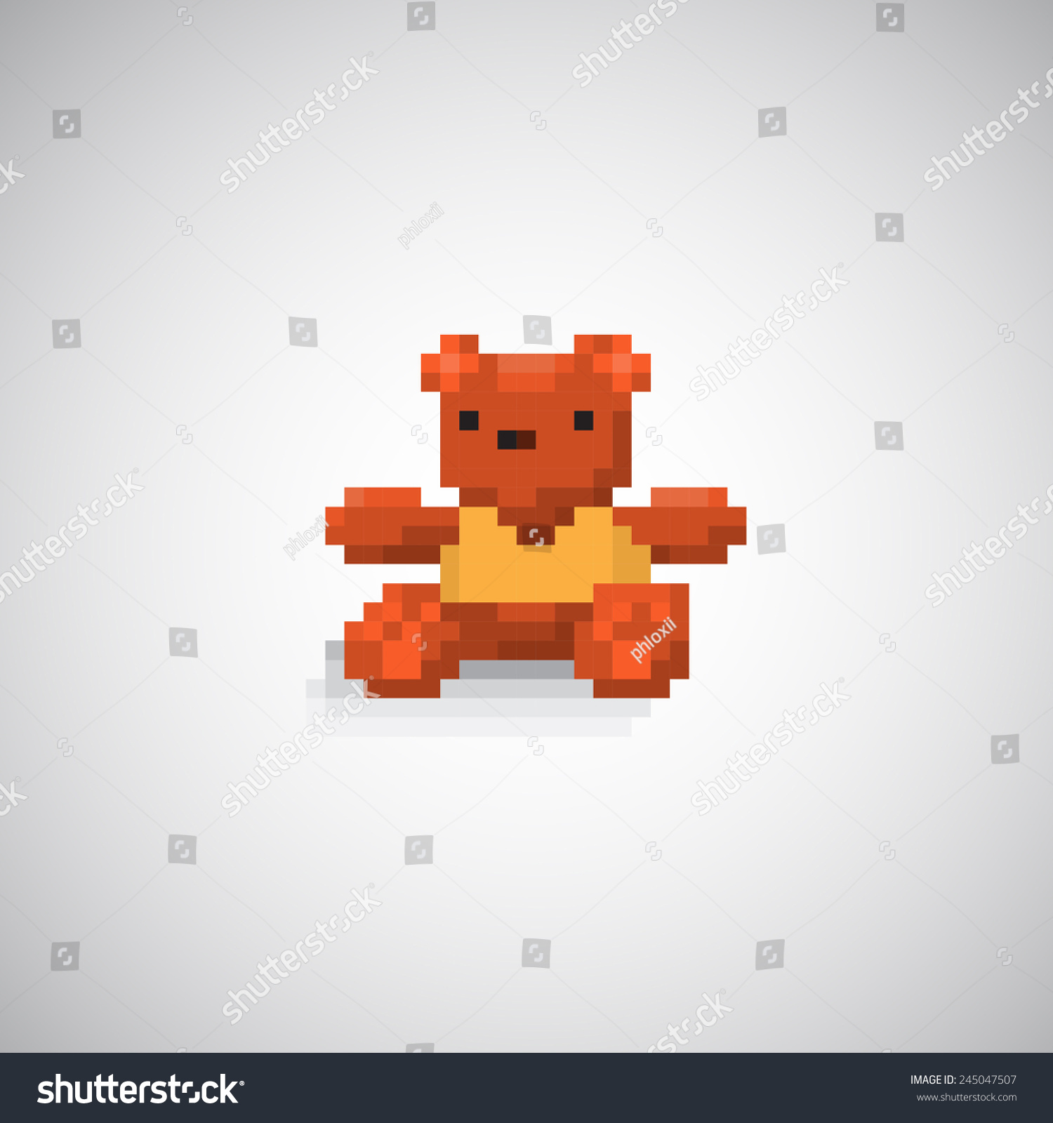 Teddy Bear Pixel Stock Vector (Royalty Free) 245047507 | Shutterstock