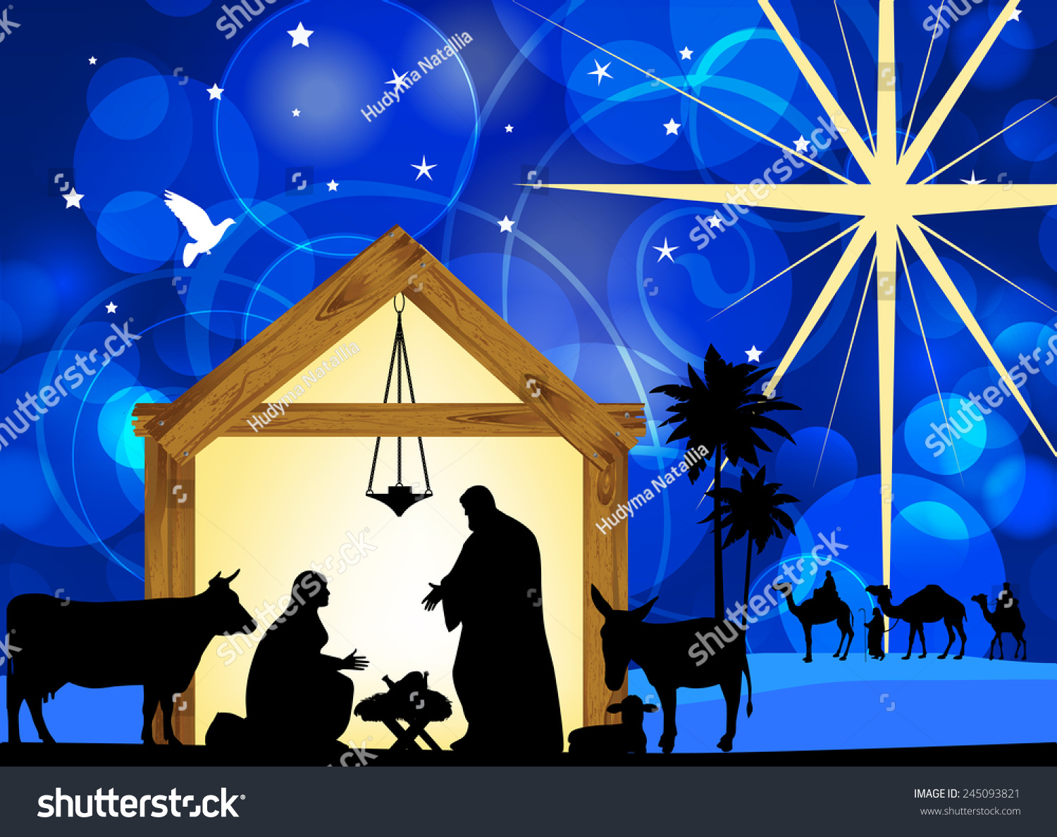 Christmas Christian Nativity Scene Three Wise 库存插图 245093821 Shutterstock